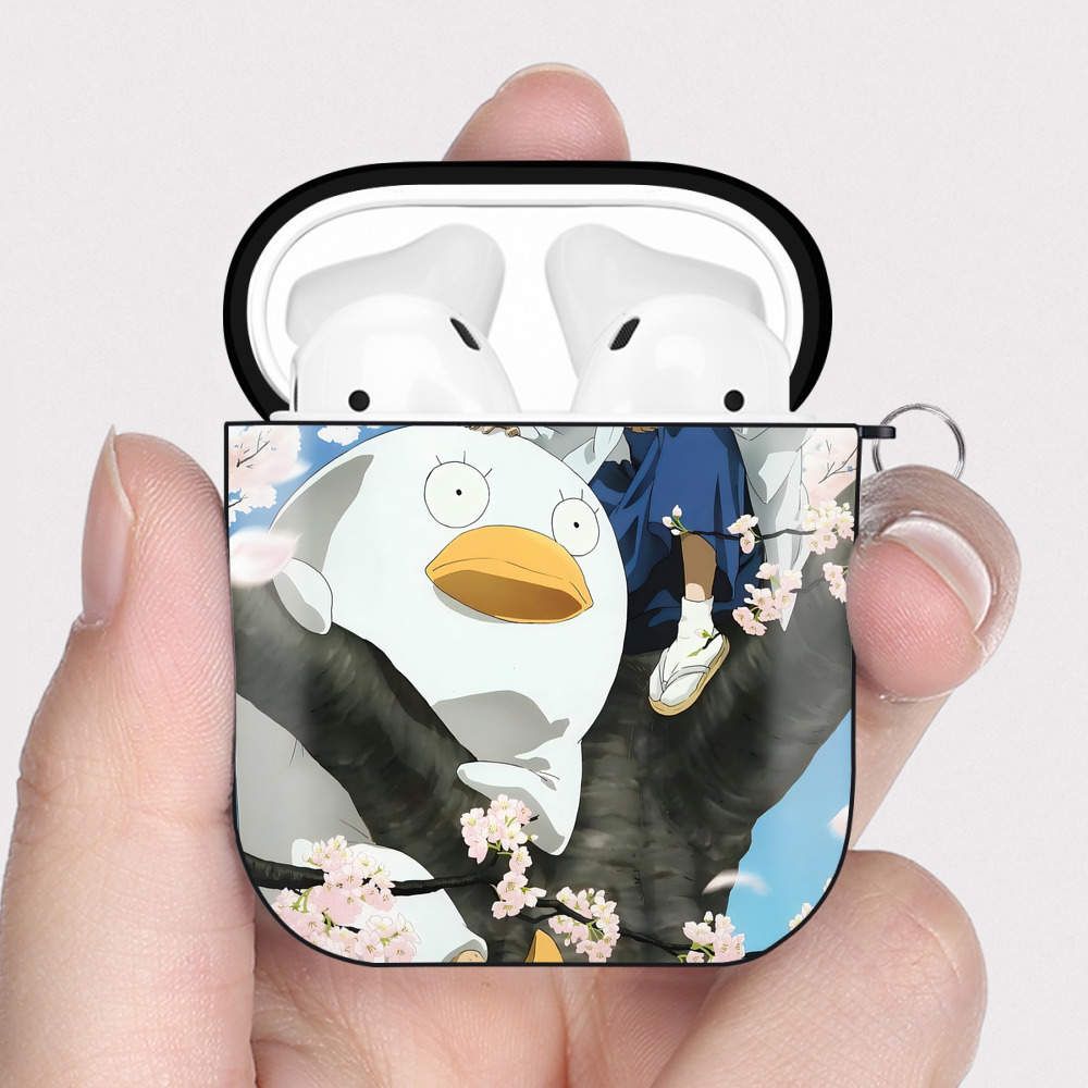 （画像用） ぎんたま 坂田銀時（さかたぎんとき） 神楽 志村新八（しむら しんぱち） GINTAMA Sakata Gintoki Kagura Shimura Shinpachi AirPods 第2世代保護ケース ハードシェル ブラック 耐衝撃・防指紋・カラビナ付き