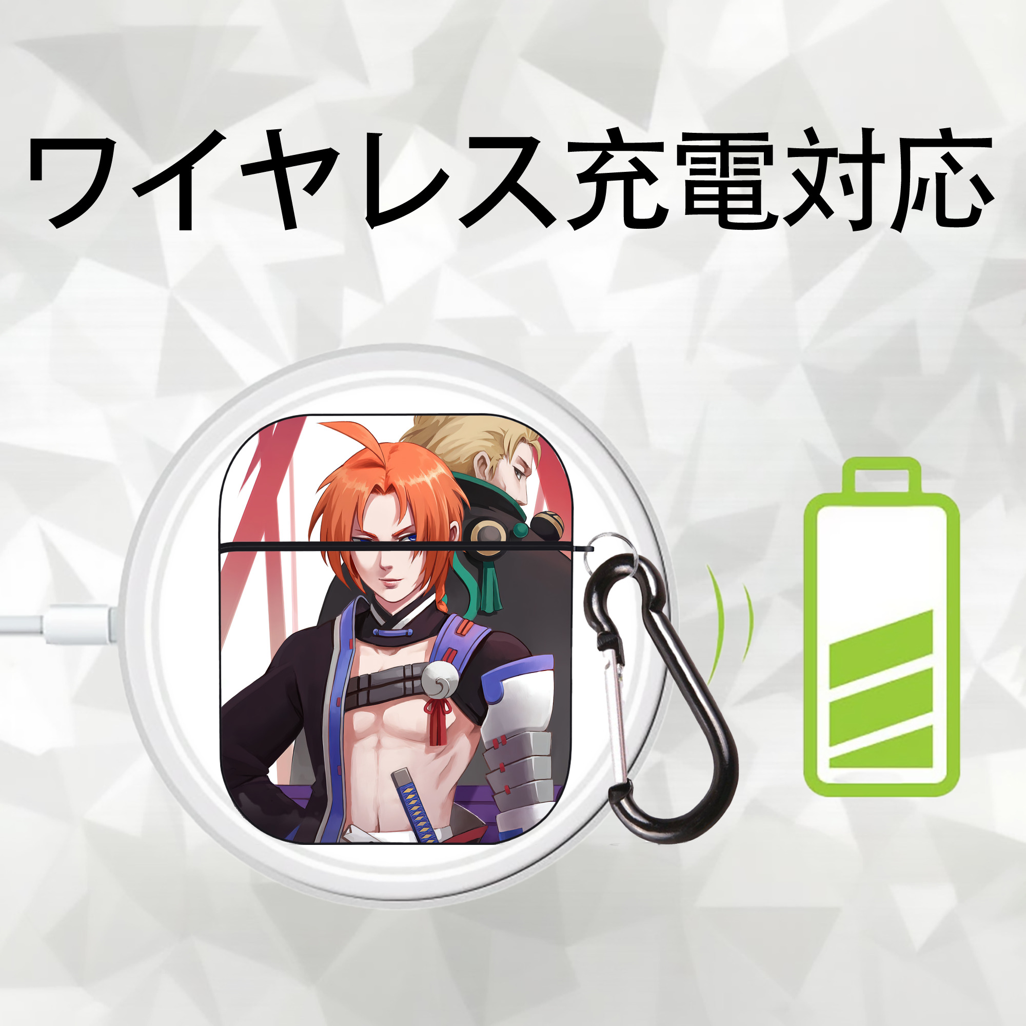 ぎんたま 坂田銀時（さかたぎんとき） 神楽 志村新八（しむら しんぱち） GINTAMA Sakata Gintoki Kagura Shimura Shinpachi AirPods 第2世代保護ケース ハードシェル ブラック 耐衝撃・防指紋・カラビナ付き