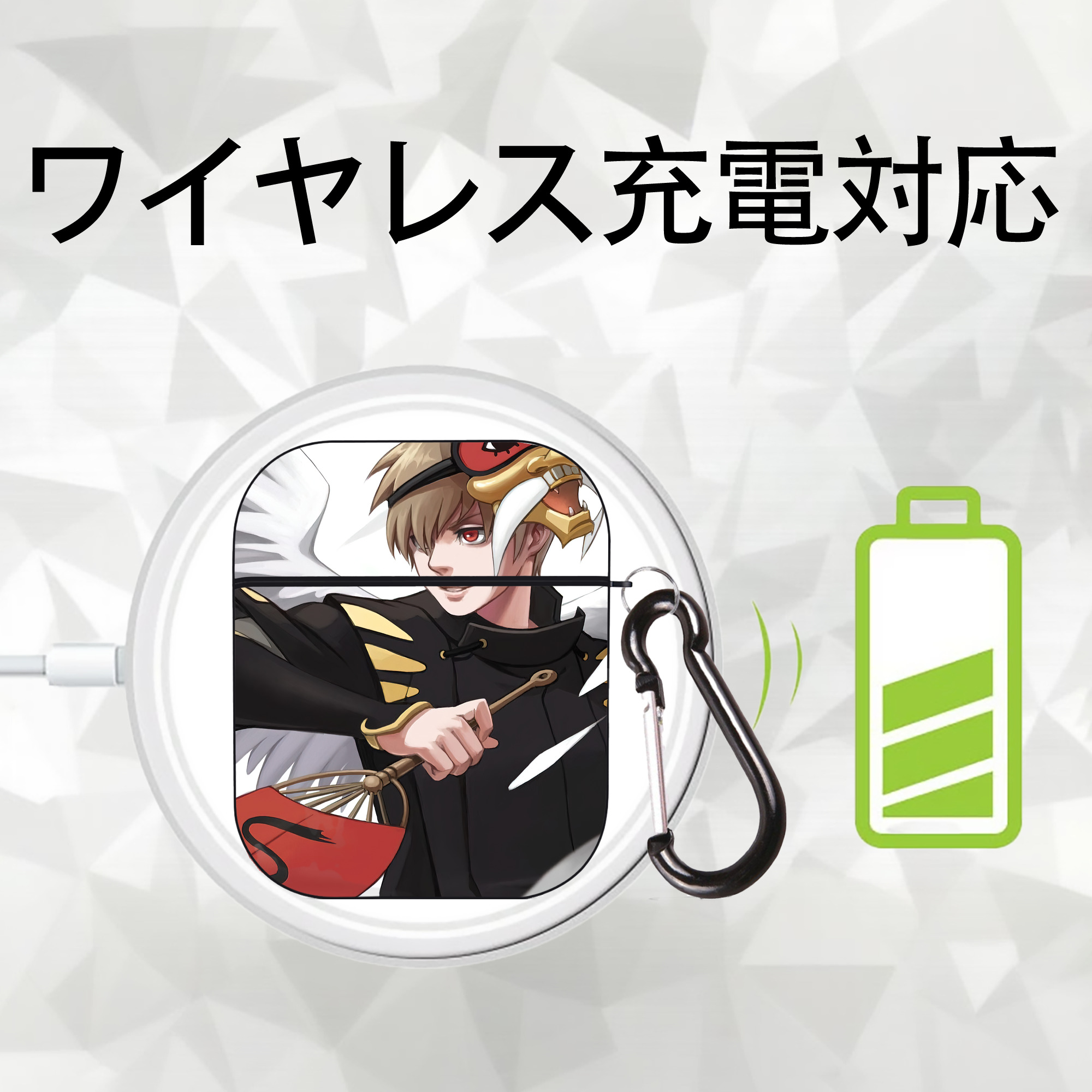 ぎんたま 坂田銀時（さかたぎんとき） 神楽 志村新八（しむら しんぱち） GINTAMA Sakata Gintoki Kagura Shimura Shinpachi AirPods 第2世代保護ケース ハードシェル ブラック 耐衝撃・防指紋・カラビナ付き