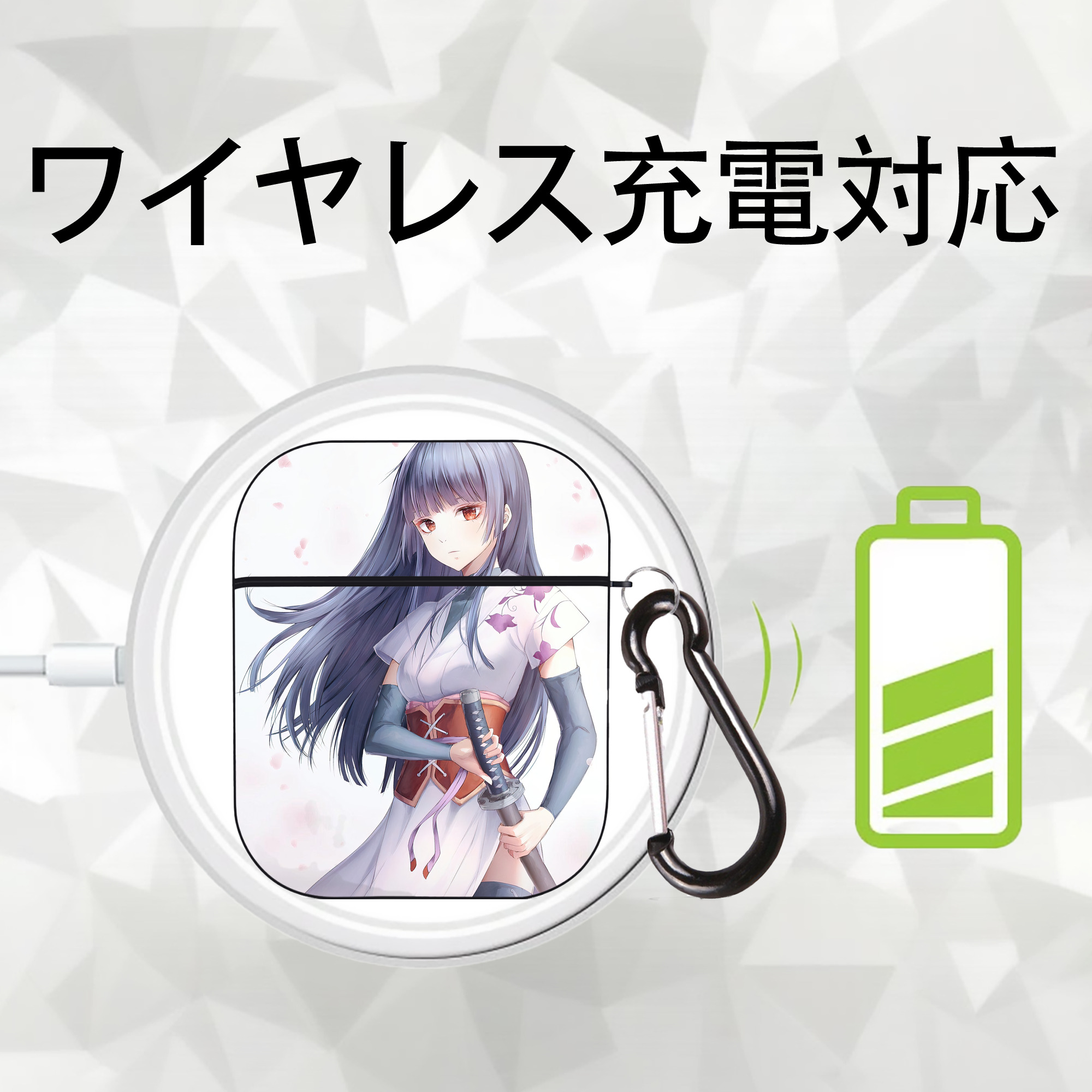 ぎんたま 坂田銀時（さかたぎんとき） 神楽 志村新八（しむら しんぱち） GINTAMA Sakata Gintoki Kagura Shimura Shinpachi AirPods 第2世代保護ケース ハードシェル ブラック 耐衝撃・防指紋・カラビナ付き