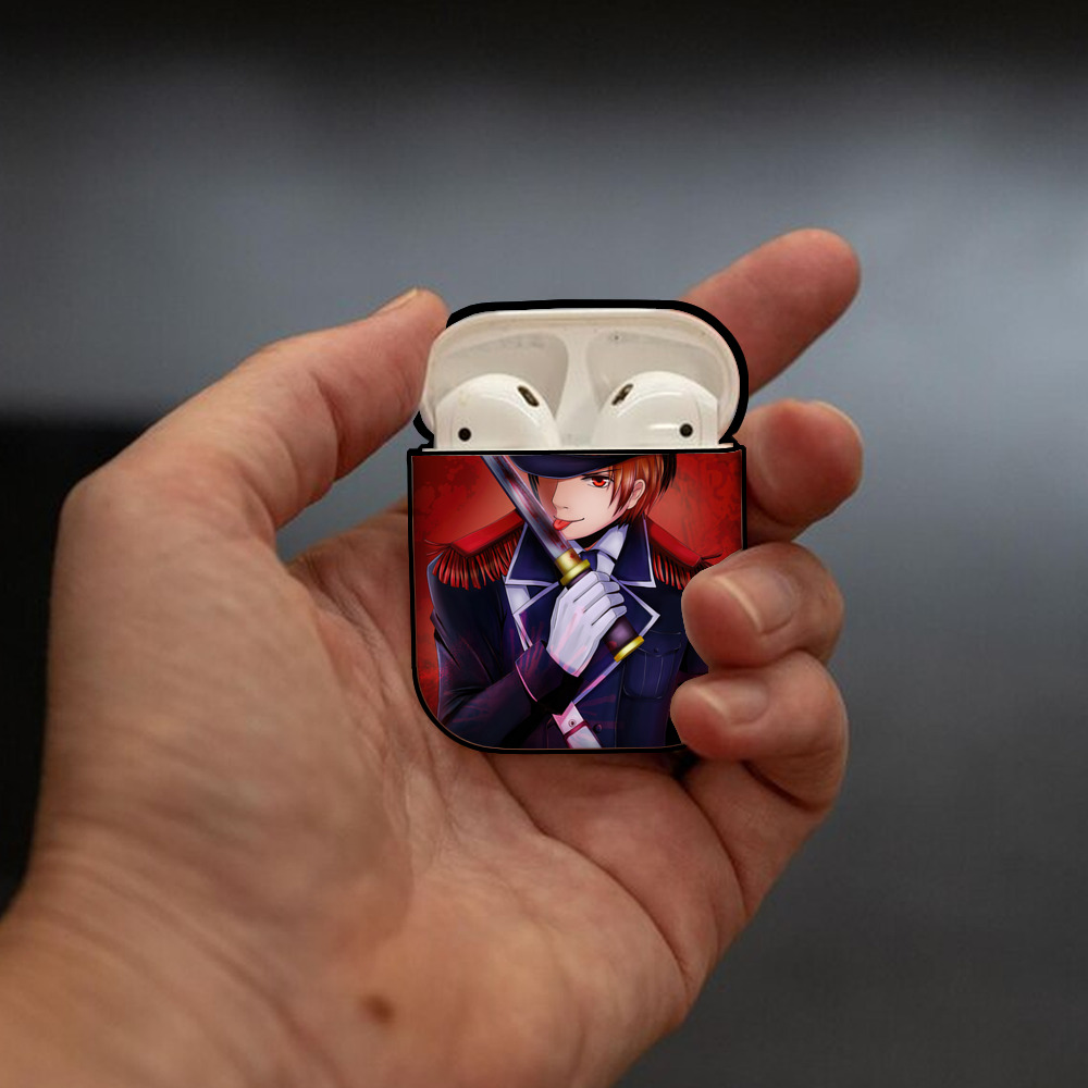 ぎんたま 坂田銀時（さかたぎんとき） 神楽 志村新八（しむら しんぱち） GINTAMA Sakata Gintoki Kagura Shimura Shinpachi AirPods 第2世代保護ケース ハードシェル ブラック 耐衝撃・防指紋・カラビナ付き