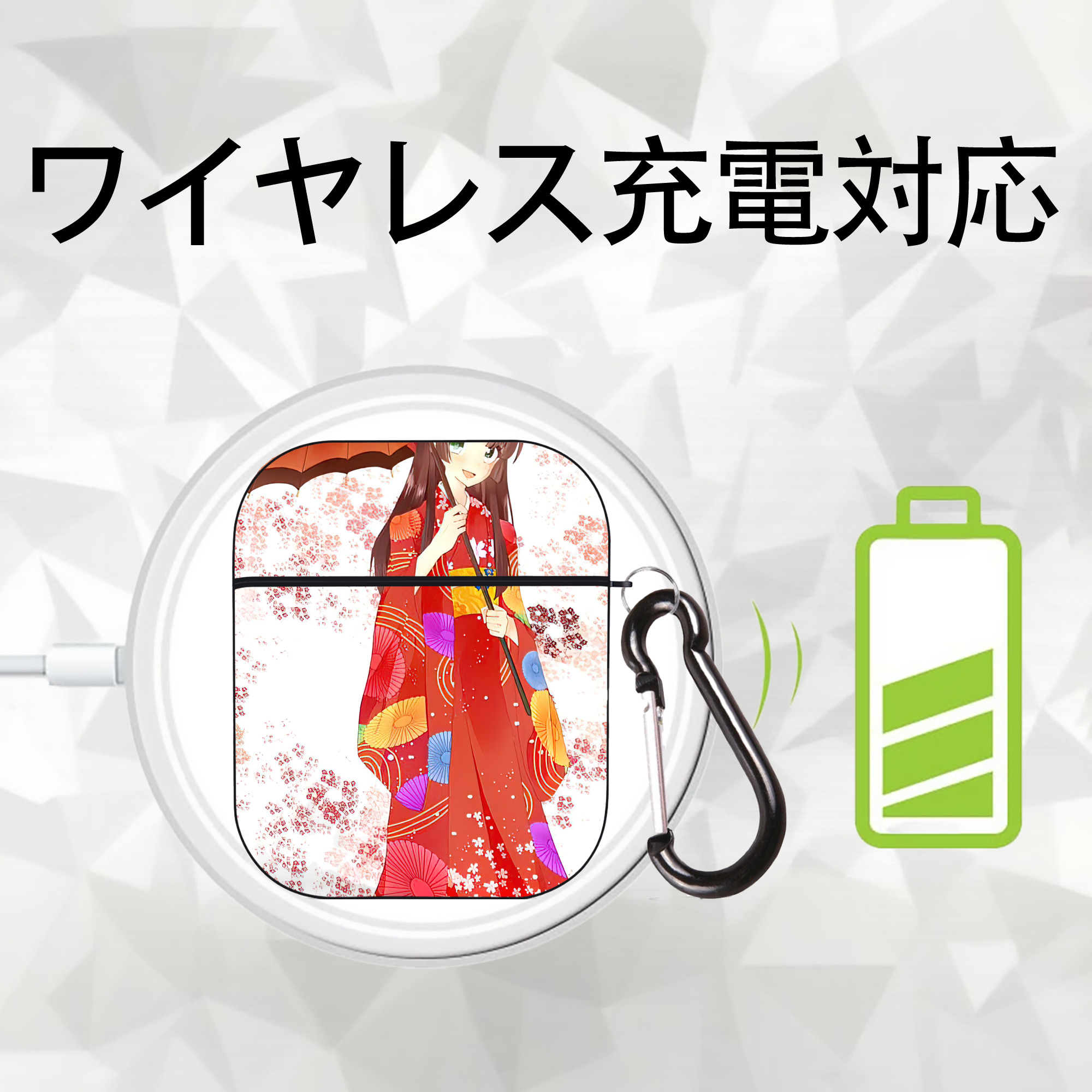 ぎんたま 坂田銀時（さかたぎんとき） 神楽 志村新八（しむら しんぱち） GINTAMA Sakata Gintoki Kagura Shimura Shinpachi AirPods 第2世代保護ケース ハードシェル ブラック 耐衝撃・防指紋・カラビナ付き