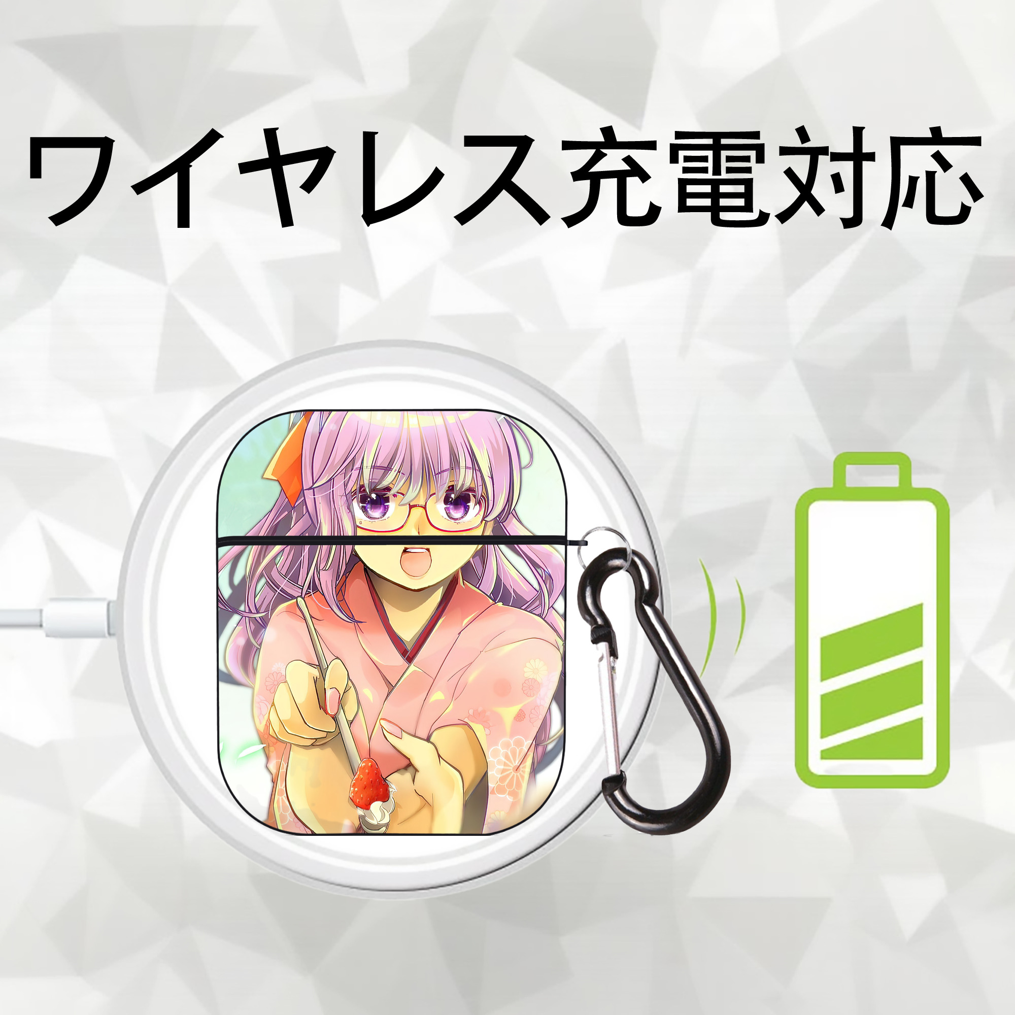 ぎんたま 坂田銀時（さかたぎんとき） 神楽 志村新八（しむら しんぱち） GINTAMA Sakata Gintoki Kagura Shimura Shinpachi AirPods 第2世代保護ケース ハードシェル ブラック 耐衝撃・防指紋・カラビナ付き