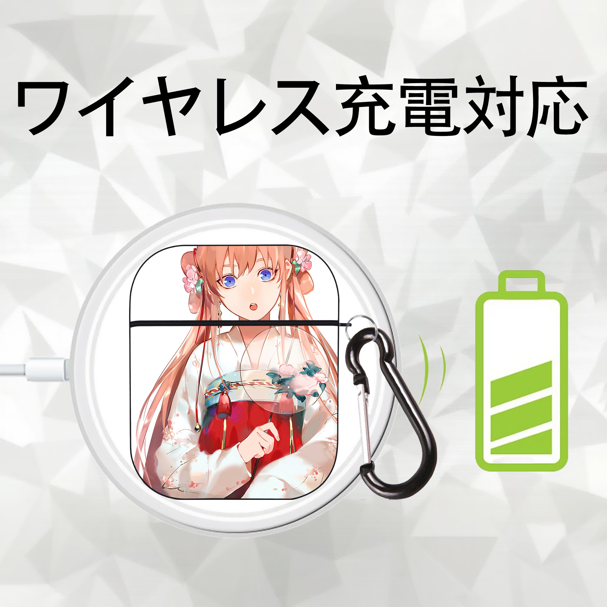 ぎんたま 坂田銀時（さかたぎんとき） 神楽 志村新八（しむら しんぱち） GINTAMA Sakata Gintoki Kagura Shimura Shinpachi AirPods 第2世代保護ケース ハードシェル ブラック 耐衝撃・防指紋・カラビナ付き