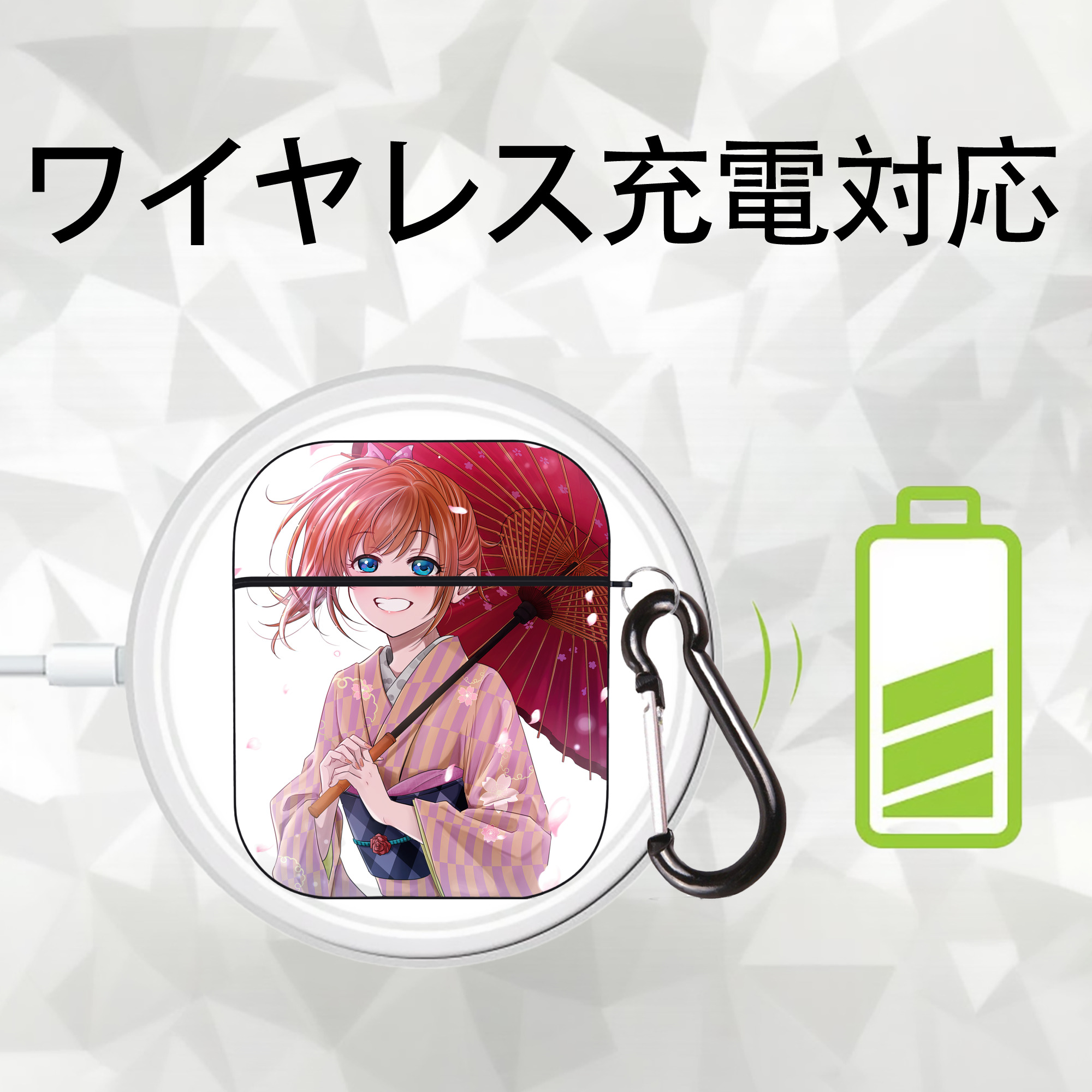 ぎんたま 坂田銀時（さかたぎんとき） 神楽 志村新八（しむら しんぱち） GINTAMA Sakata Gintoki Kagura Shimura Shinpachi AirPods 第2世代保護ケース ハードシェル ブラック 耐衝撃・防指紋・カラビナ付き