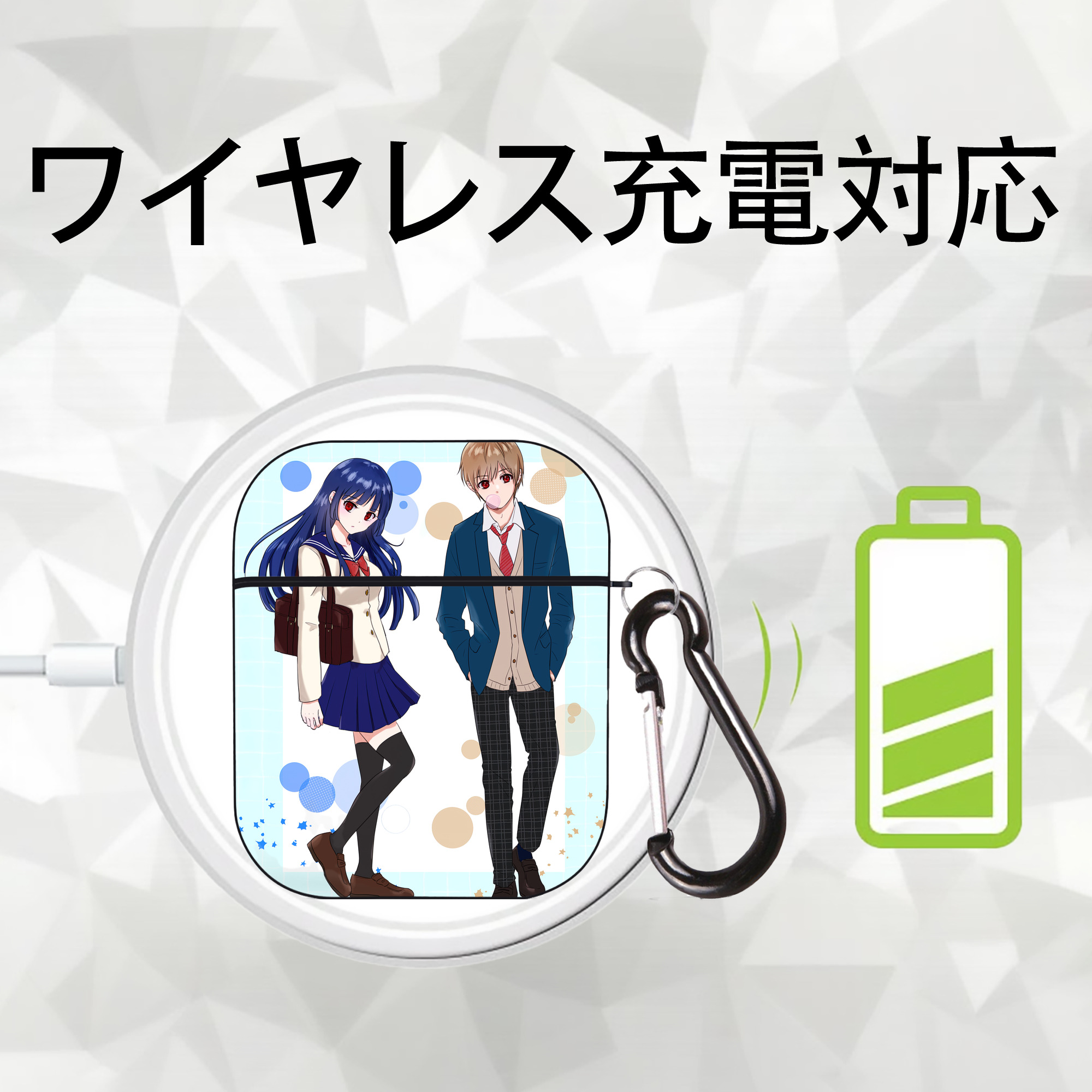 ぎんたま 坂田銀時（さかたぎんとき） 神楽 志村新八（しむら しんぱち） GINTAMA Sakata Gintoki Kagura Shimura Shinpachi AirPods 第2世代保護ケース ハードシェル ブラック 耐衝撃・防指紋・カラビナ付き