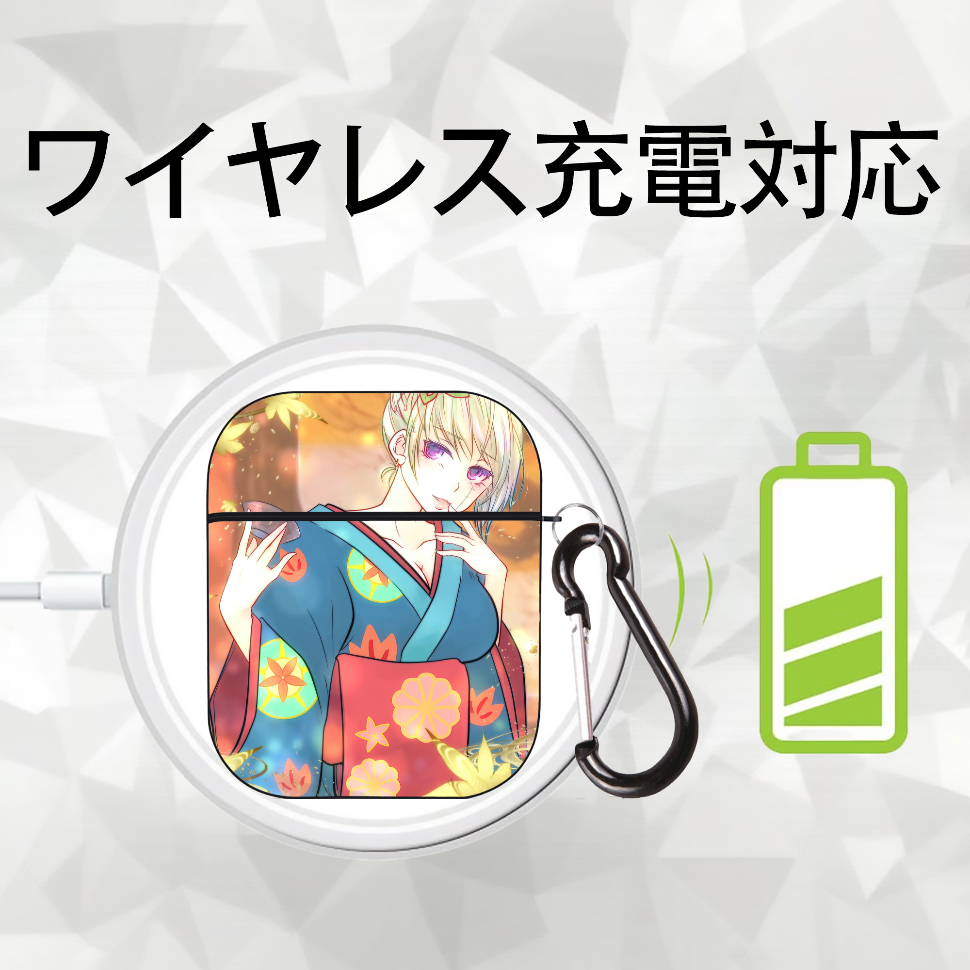 ぎんたま 坂田銀時（さかたぎんとき） 神楽 志村新八（しむら しんぱち） GINTAMA Sakata Gintoki Kagura Shimura Shinpachi AirPods 第2世代保護ケース ハードシェル ブラック 耐衝撃・防指紋・カラビナ付き