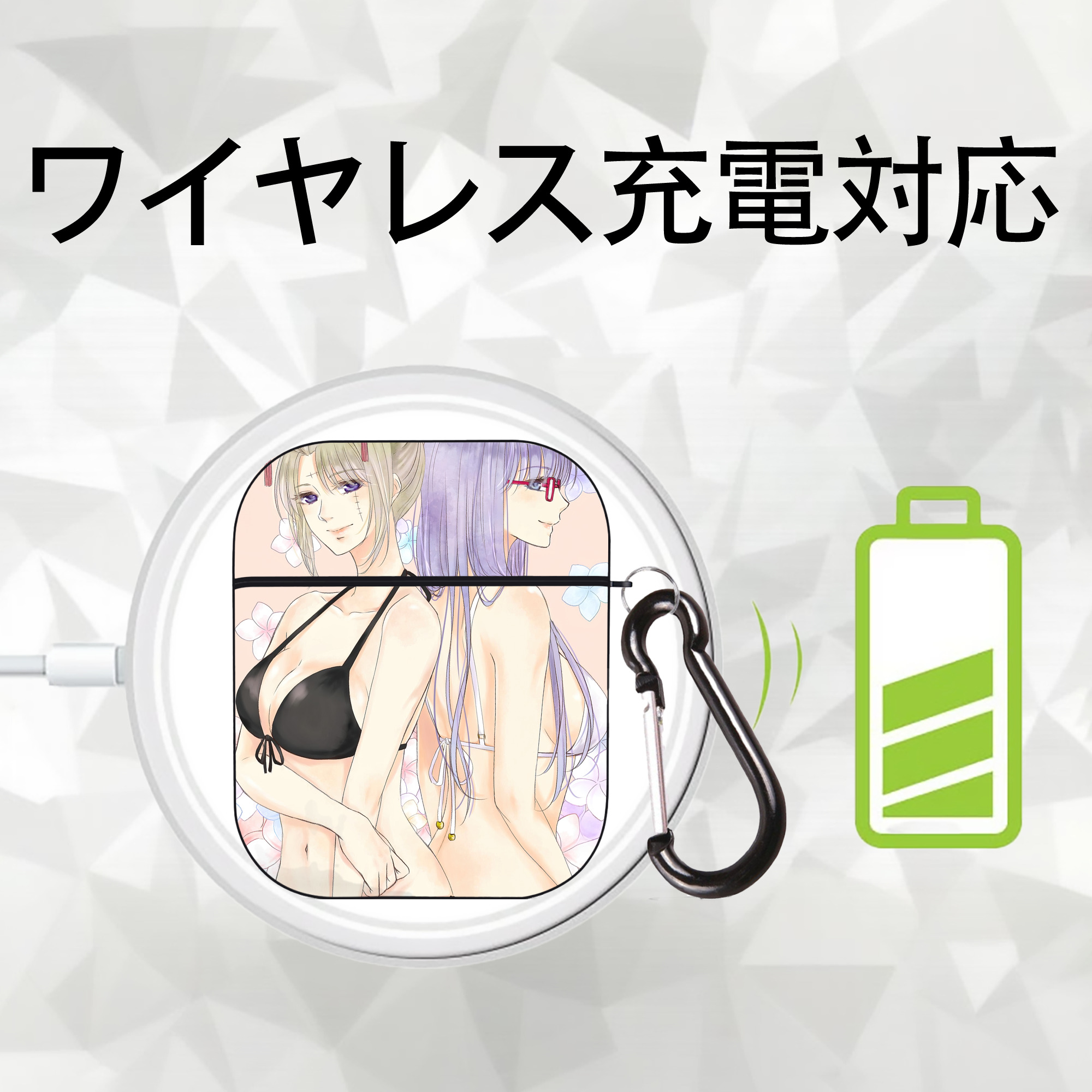 ぎんたま 坂田銀時（さかたぎんとき） 神楽 志村新八（しむら しんぱち） GINTAMA Sakata Gintoki Kagura Shimura Shinpachi AirPods 第2世代保護ケース ハードシェル ブラック 耐衝撃・防指紋・カラビナ付き