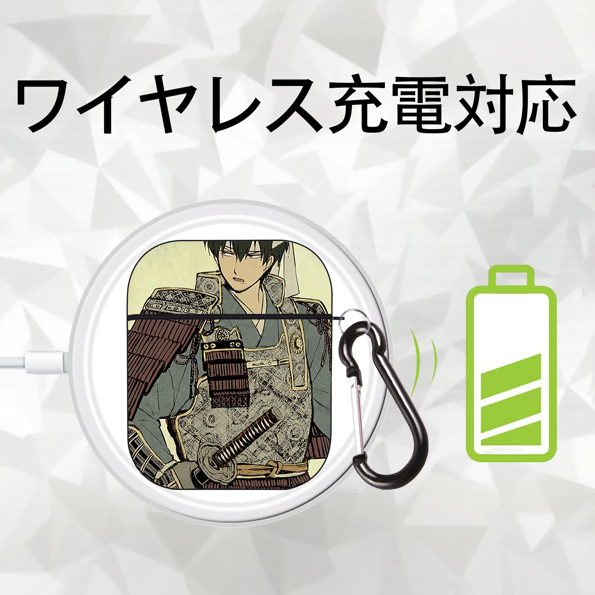 ぎんたま 坂田銀時（さかたぎんとき） 神楽 志村新八（しむら しんぱち） GINTAMA Sakata Gintoki Kagura Shimura Shinpachi AirPods 第2世代保護ケース ハードシェル ブラック 耐衝撃・防指紋・カラビナ付き