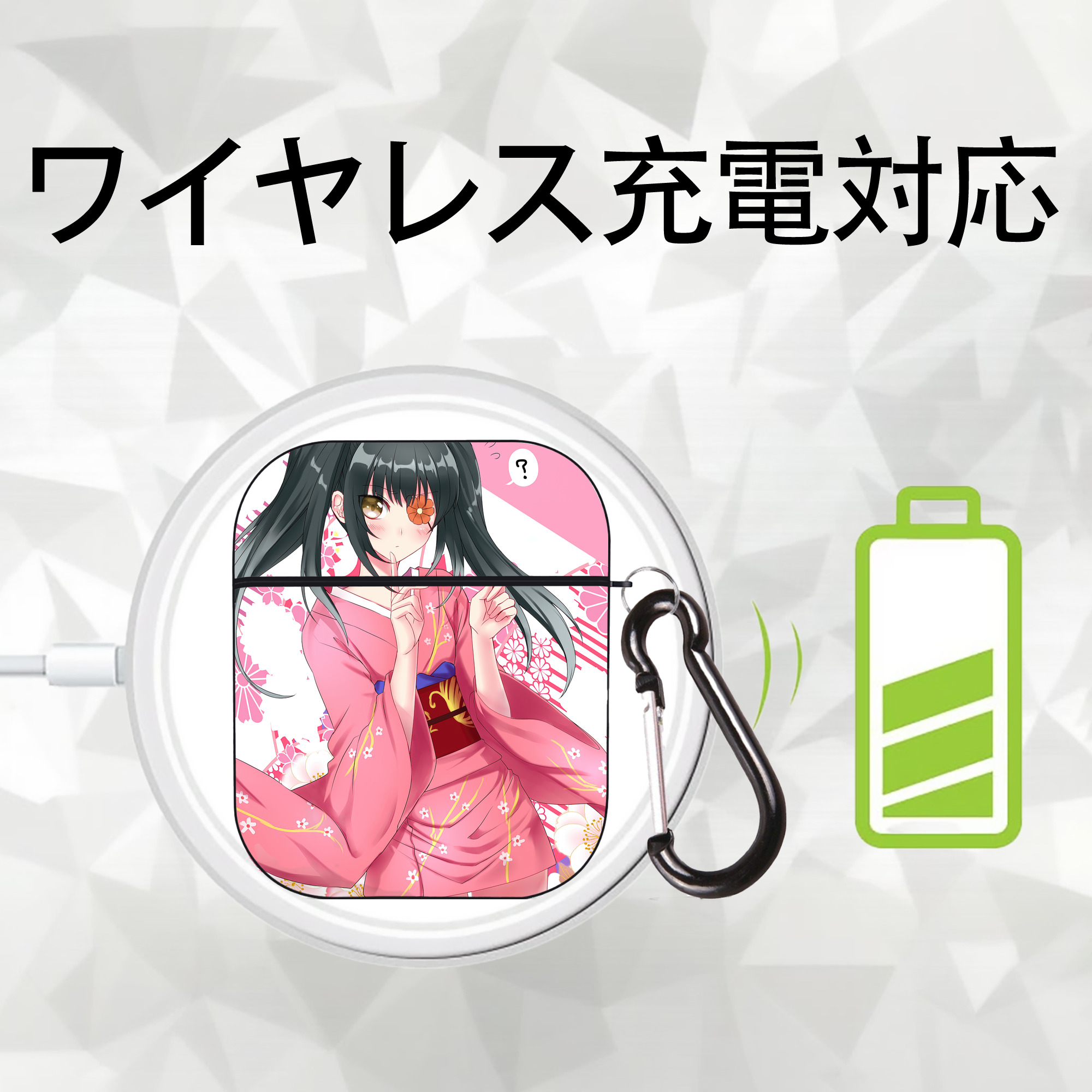 ぎんたま 坂田銀時（さかたぎんとき） 神楽 志村新八（しむら しんぱち） GINTAMA Sakata Gintoki Kagura Shimura Shinpachi AirPods 第2世代保護ケース ハードシェル ブラック 耐衝撃・防指紋・カラビナ付き