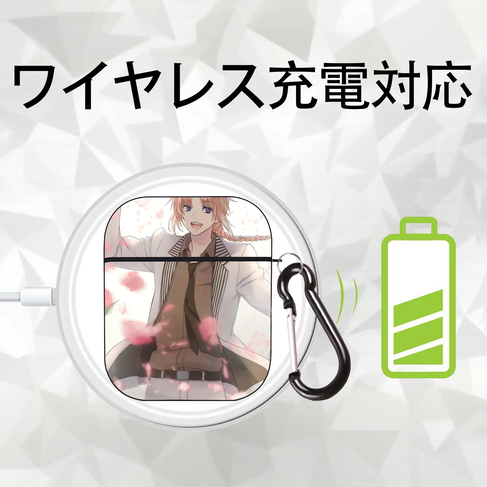 ぎんたま 坂田銀時（さかたぎんとき） 神楽 志村新八（しむら しんぱち） GINTAMA Sakata Gintoki Kagura Shimura Shinpachi AirPods 第2世代保護ケース ハードシェル ブラック 耐衝撃・防指紋・カラビナ付き