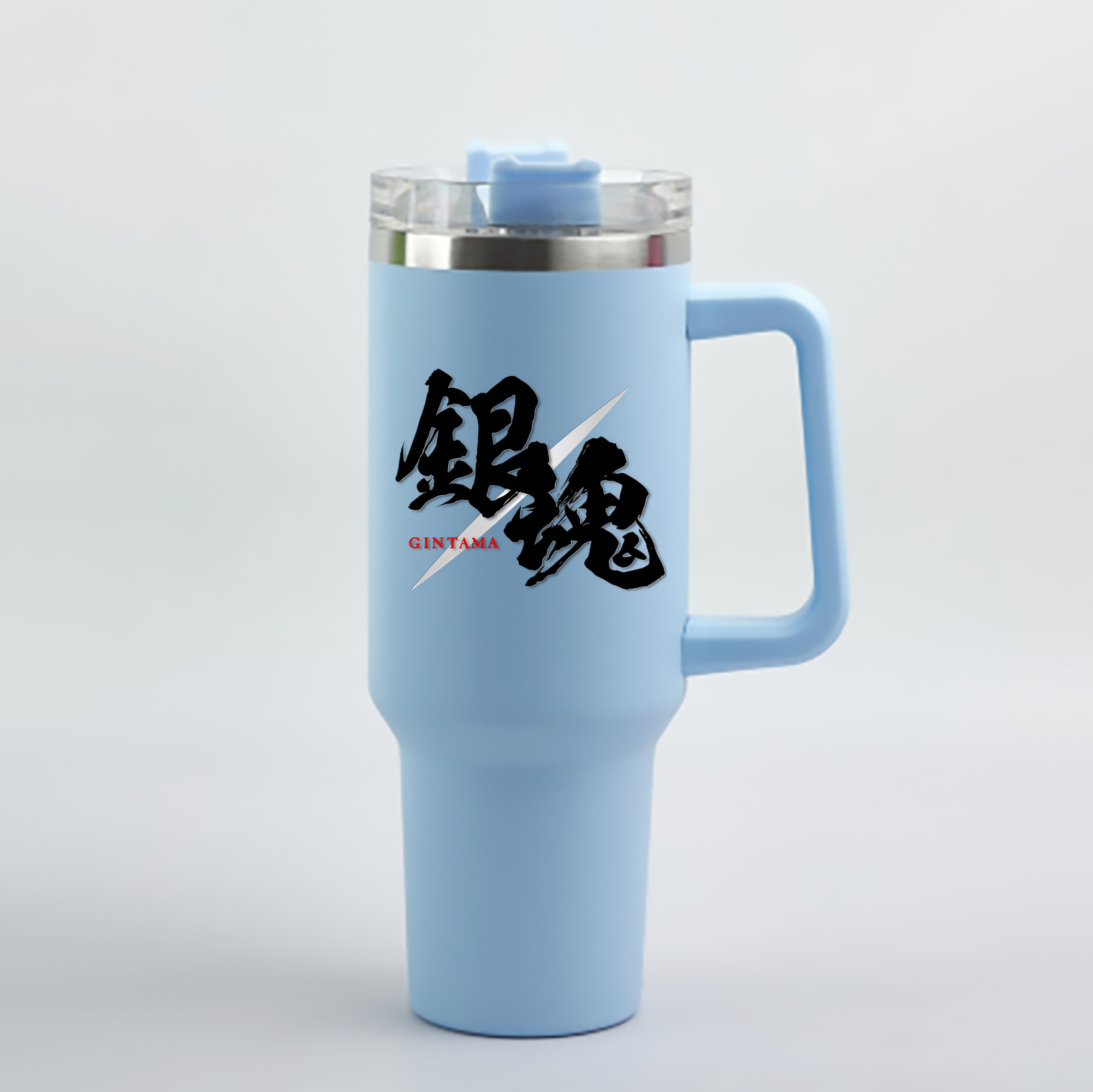 （画像用） ぎんたま 坂田銀時（さかたぎんとき） 神楽 志村新八（しむら しんぱち） GINTAMA Sakata Gintoki Kagura Shimura Shinpachi 1200mL車用タンブラー - クリスタルステッカー（プラスチックストロー付き）