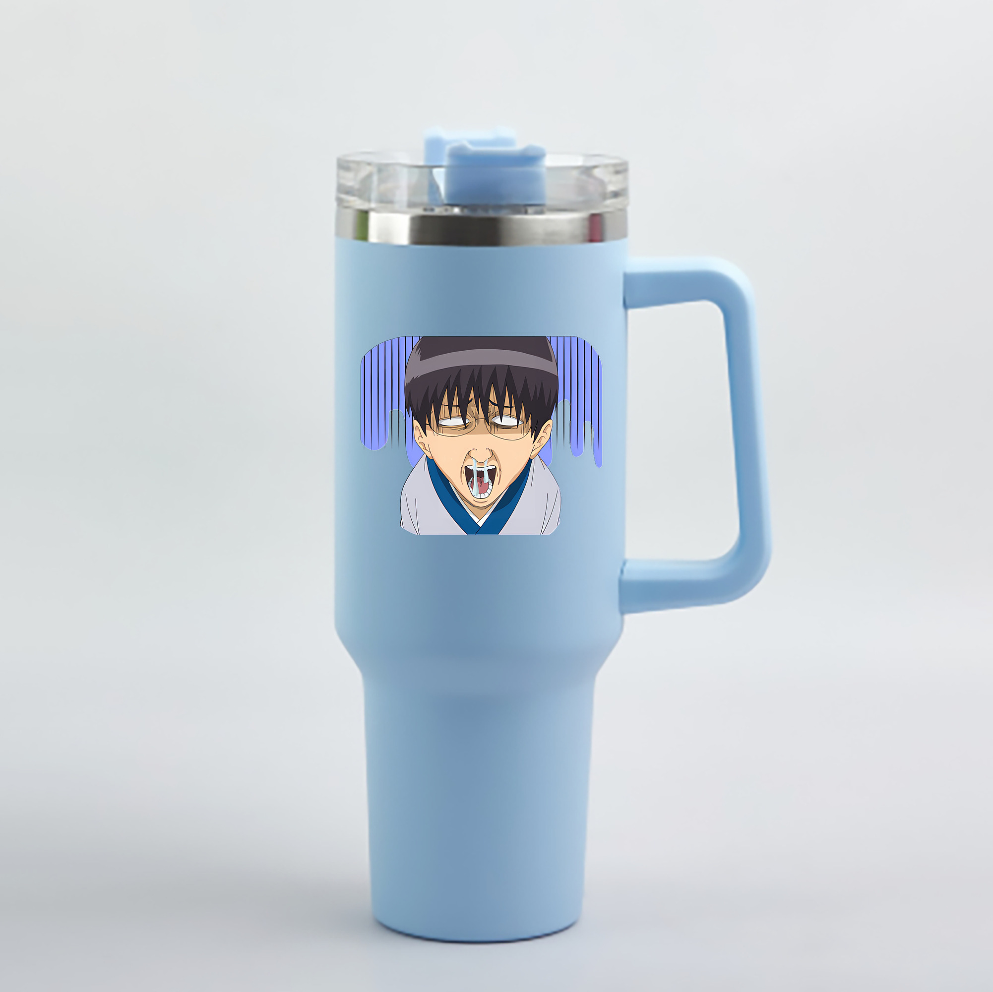 （画像用） ぎんたま 坂田銀時（さかたぎんとき） 神楽 志村新八（しむら しんぱち） GINTAMA Sakata Gintoki Kagura Shimura Shinpachi 1200mL車用タンブラー - クリスタルステッカー（プラスチックストロー付き）