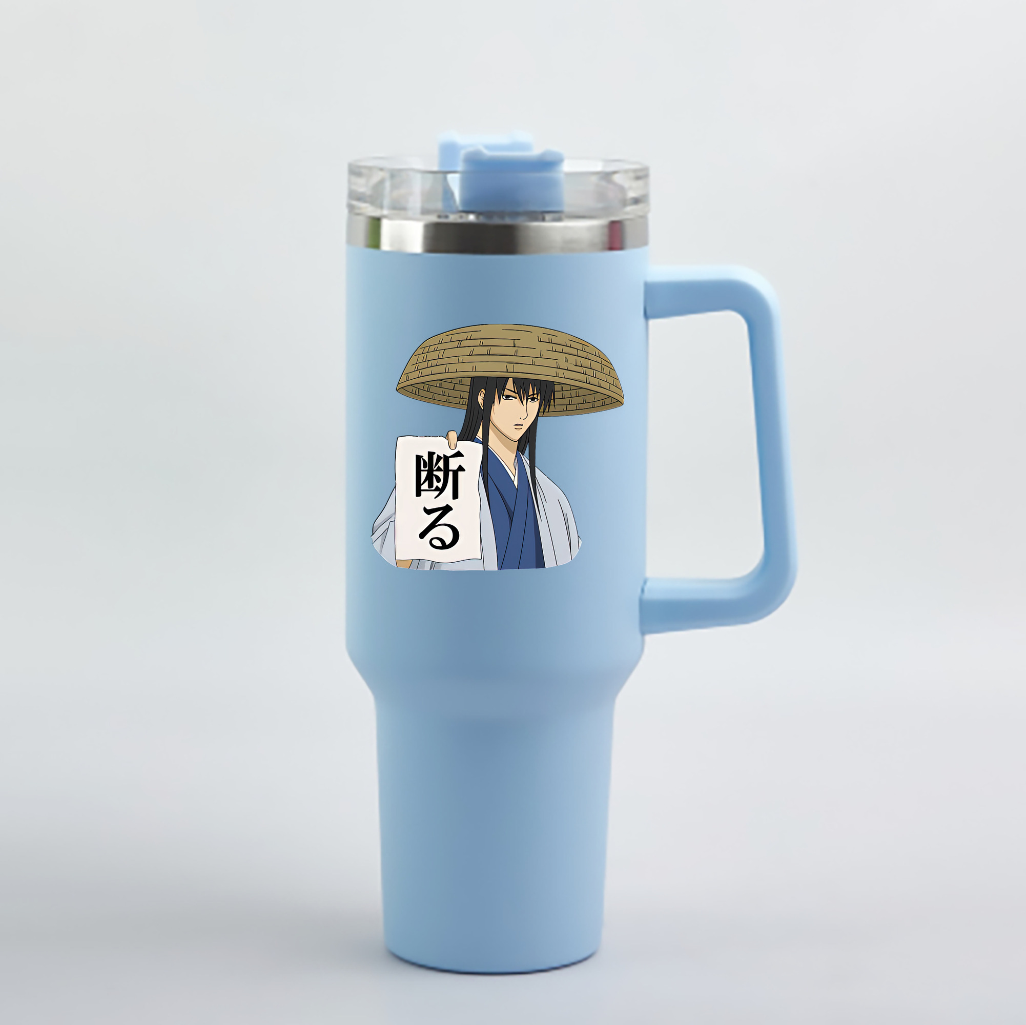 （画像用） ぎんたま 坂田銀時（さかたぎんとき） 神楽 志村新八（しむら しんぱち） GINTAMA Sakata Gintoki Kagura Shimura Shinpachi 1200mL車用タンブラー - クリスタルステッカー（プラスチックストロー付き）