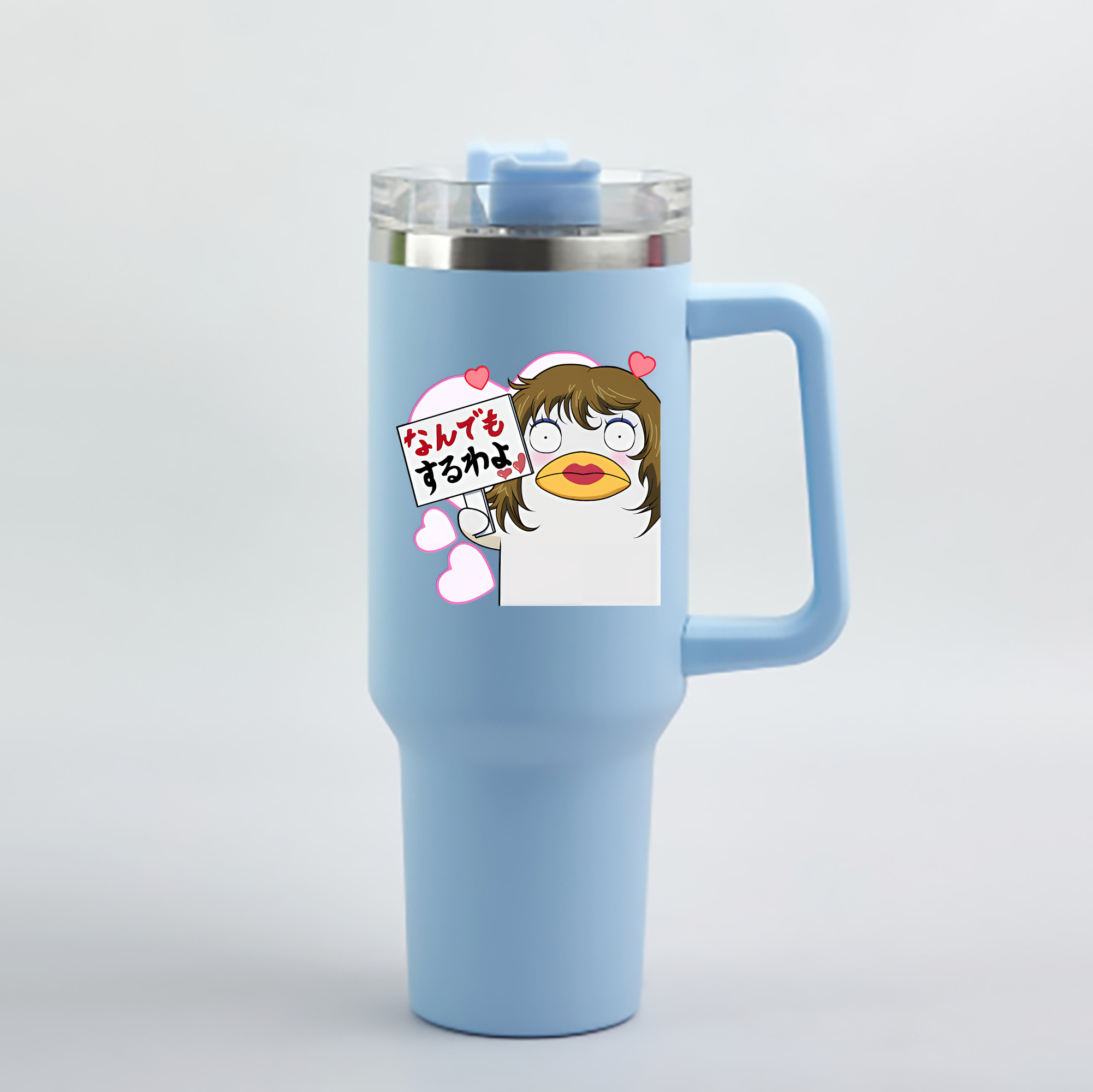 （画像用） ぎんたま 坂田銀時（さかたぎんとき） 神楽 志村新八（しむら しんぱち） GINTAMA Sakata Gintoki Kagura Shimura Shinpachi 1200mL車用タンブラー - クリスタルステッカー（プラスチックストロー付き）