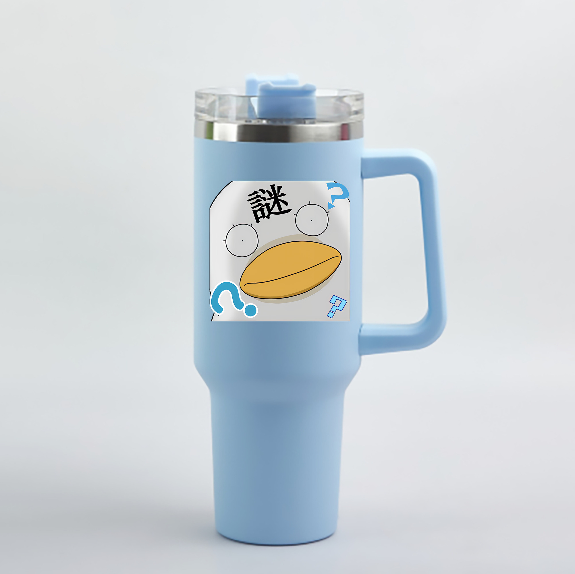 （画像用） ぎんたま 坂田銀時（さかたぎんとき） 神楽 志村新八（しむら しんぱち） GINTAMA Sakata Gintoki Kagura Shimura Shinpachi 1200mL車用タンブラー - クリスタルステッカー（プラスチックストロー付き）