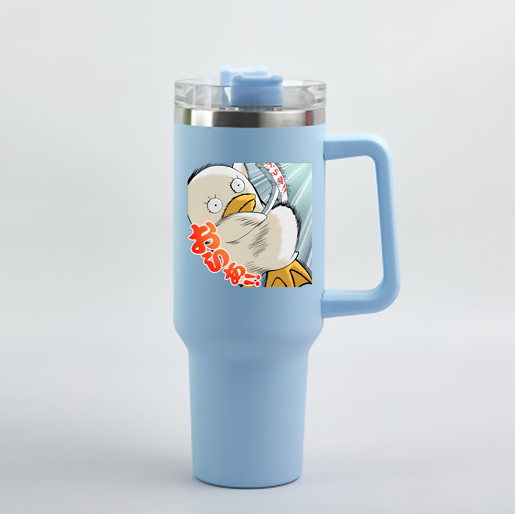 （画像用） ぎんたま 坂田銀時（さかたぎんとき） 神楽 志村新八（しむら しんぱち） GINTAMA Sakata Gintoki Kagura Shimura Shinpachi 1200mL車用タンブラー - クリスタルステッカー（プラスチックストロー付き）