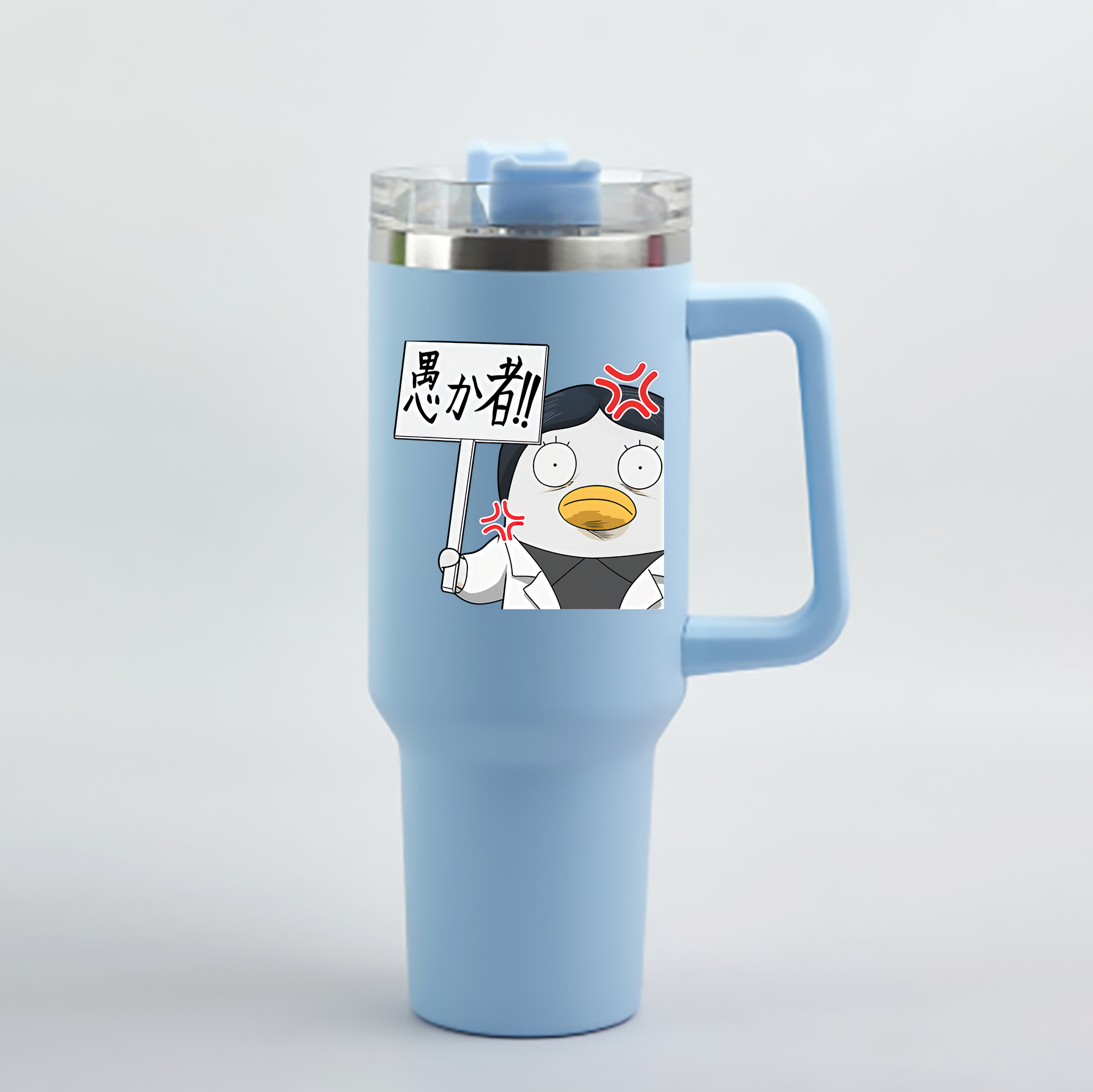 （画像用） ぎんたま 坂田銀時（さかたぎんとき） 神楽 志村新八（しむら しんぱち） GINTAMA Sakata Gintoki Kagura Shimura Shinpachi 1200mL車用タンブラー - クリスタルステッカー（プラスチックストロー付き）