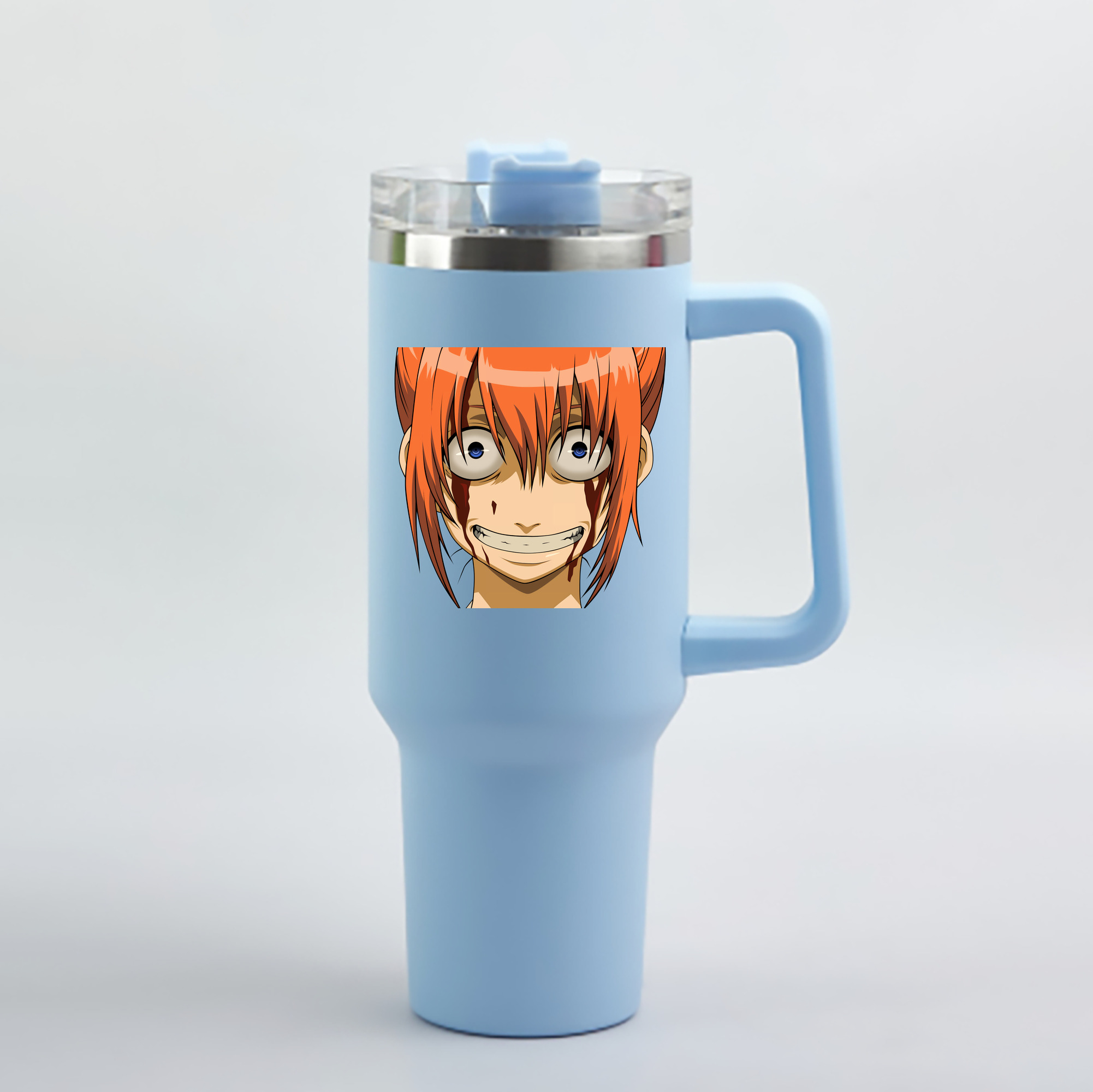 （画像用） ぎんたま 坂田銀時（さかたぎんとき） 神楽 志村新八（しむら しんぱち） GINTAMA Sakata Gintoki Kagura Shimura Shinpachi 1200mL車用タンブラー - クリスタルステッカー（プラスチックストロー付き）