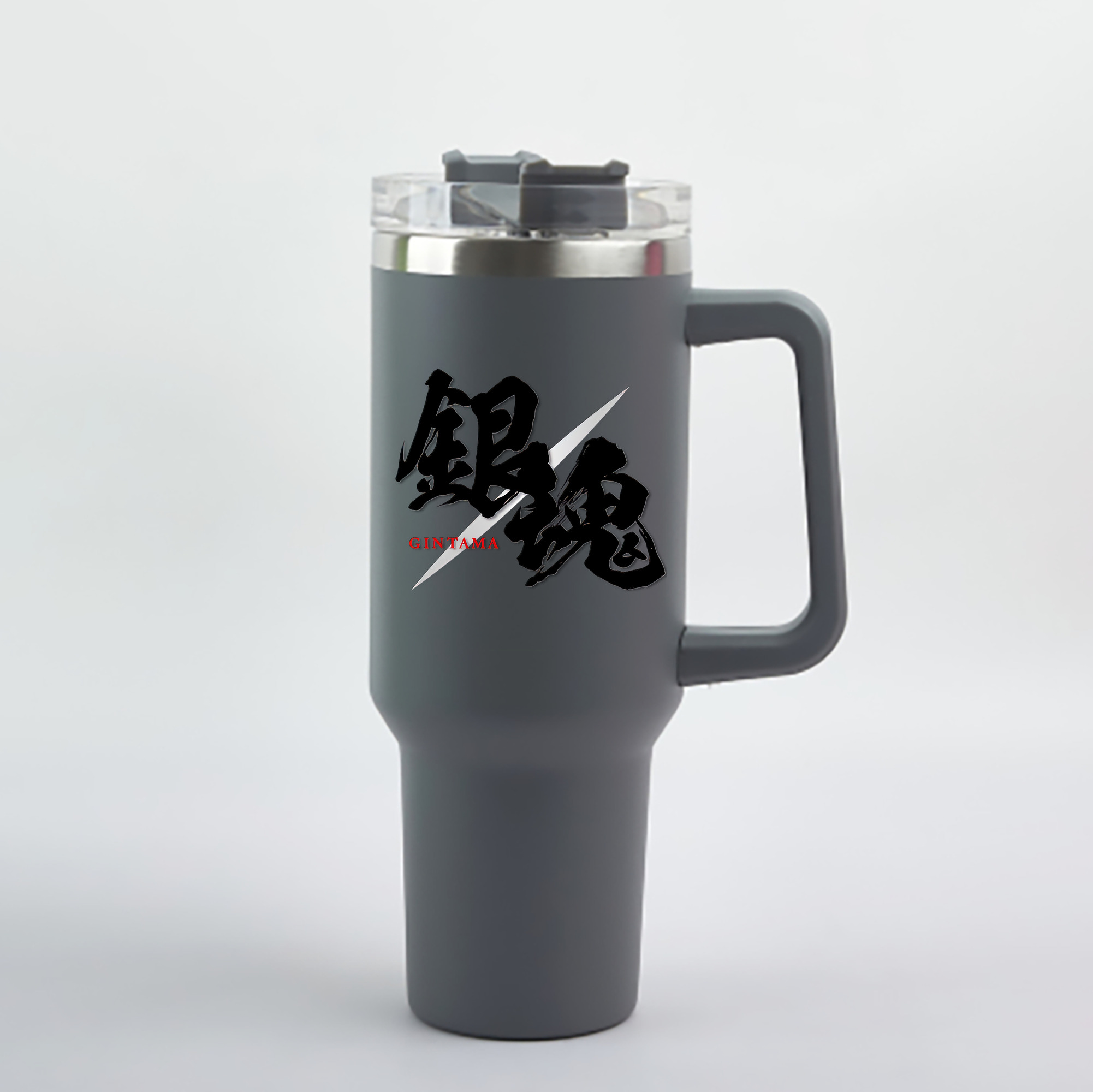 （画像用） ぎんたま 坂田銀時（さかたぎんとき） 神楽 志村新八（しむら しんぱち） GINTAMA Sakata Gintoki Kagura Shimura Shinpachi 1200mL車用タンブラー - クリスタルステッカー（プラスチックストロー付き）