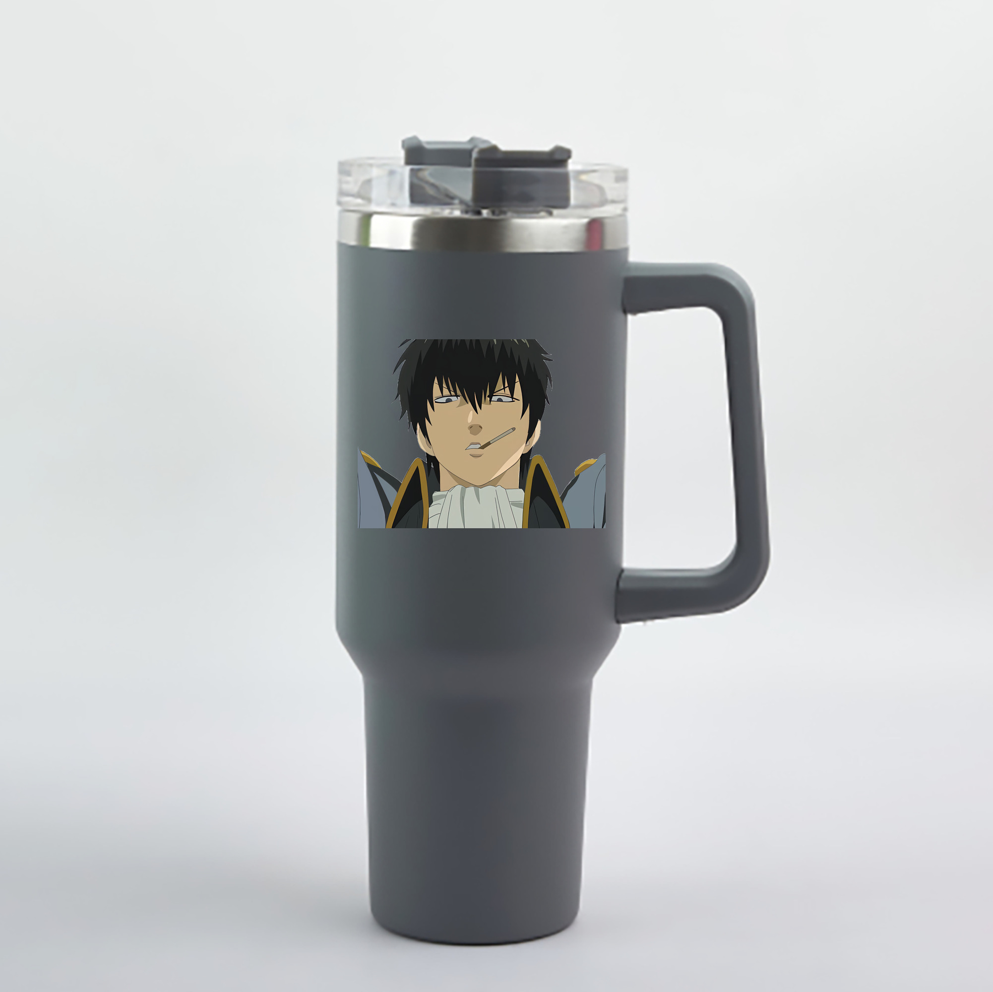 （画像用） ぎんたま 坂田銀時（さかたぎんとき） 神楽 志村新八（しむら しんぱち） GINTAMA Sakata Gintoki Kagura Shimura Shinpachi 1200mL車用タンブラー - クリスタルステッカー（プラスチックストロー付き）