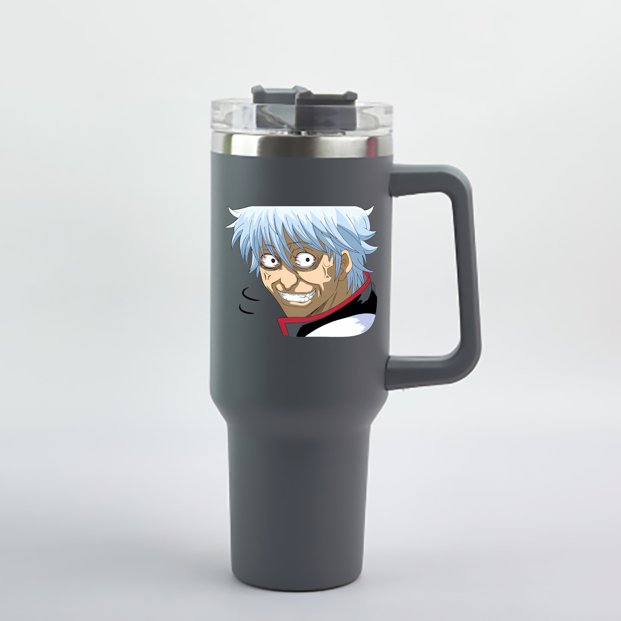 （画像用） ぎんたま 坂田銀時（さかたぎんとき） 神楽 志村新八（しむら しんぱち） GINTAMA Sakata Gintoki Kagura Shimura Shinpachi 1200mL車用タンブラー - クリスタルステッカー（プラスチックストロー付き）