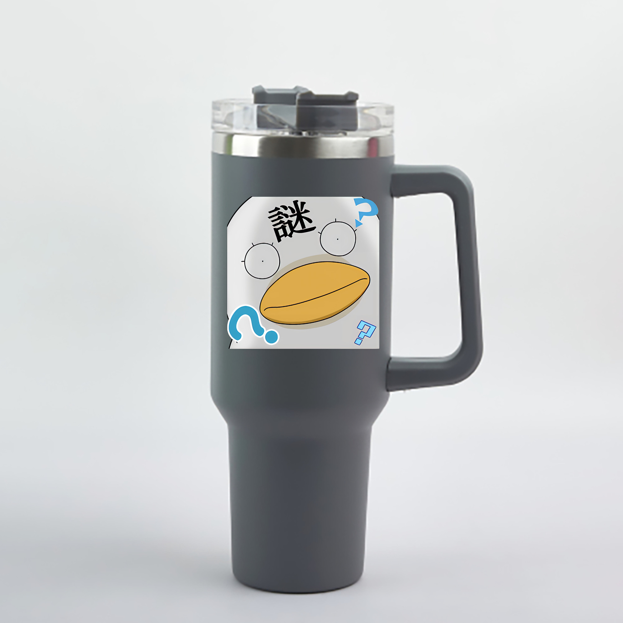 （画像用） ぎんたま 坂田銀時（さかたぎんとき） 神楽 志村新八（しむら しんぱち） GINTAMA Sakata Gintoki Kagura Shimura Shinpachi 1200mL車用タンブラー - クリスタルステッカー（プラスチックストロー付き）
