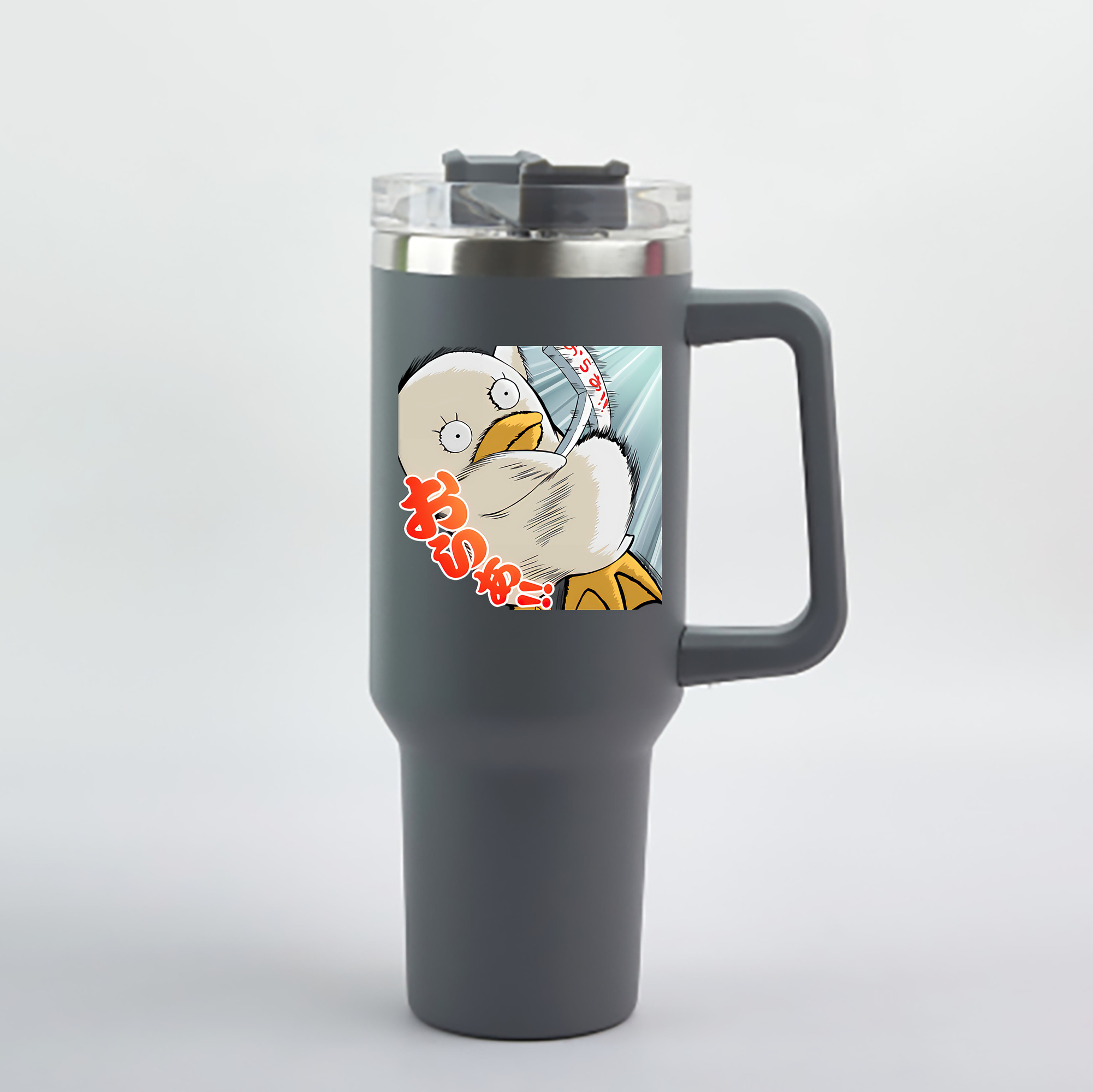 （画像用） ぎんたま 坂田銀時（さかたぎんとき） 神楽 志村新八（しむら しんぱち） GINTAMA Sakata Gintoki Kagura Shimura Shinpachi 1200mL車用タンブラー - クリスタルステッカー（プラスチックストロー付き）