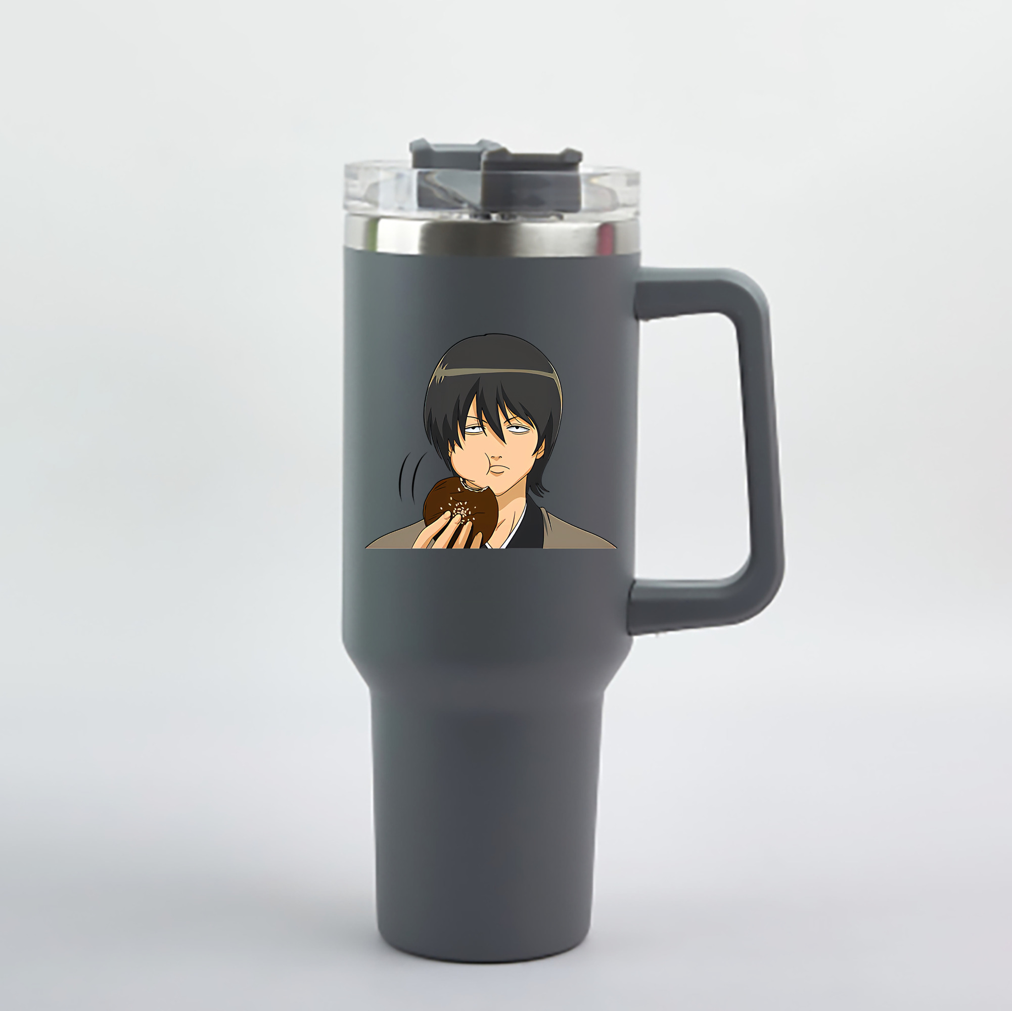 （画像用） ぎんたま 坂田銀時（さかたぎんとき） 神楽 志村新八（しむら しんぱち） GINTAMA Sakata Gintoki Kagura Shimura Shinpachi 1200mL車用タンブラー - クリスタルステッカー（プラスチックストロー付き）