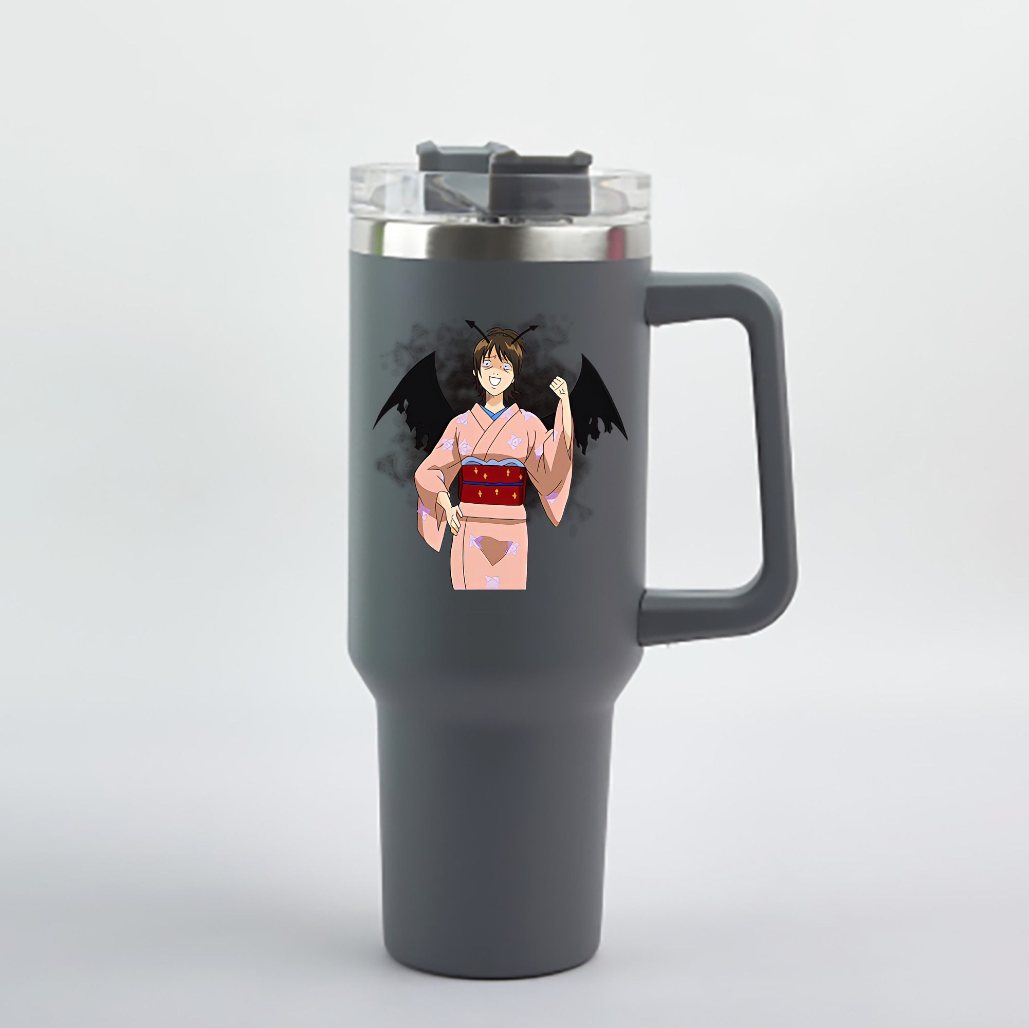 （画像用） ぎんたま 坂田銀時（さかたぎんとき） 神楽 志村新八（しむら しんぱち） GINTAMA Sakata Gintoki Kagura Shimura Shinpachi 1200mL車用タンブラー - クリスタルステッカー（プラスチックストロー付き）