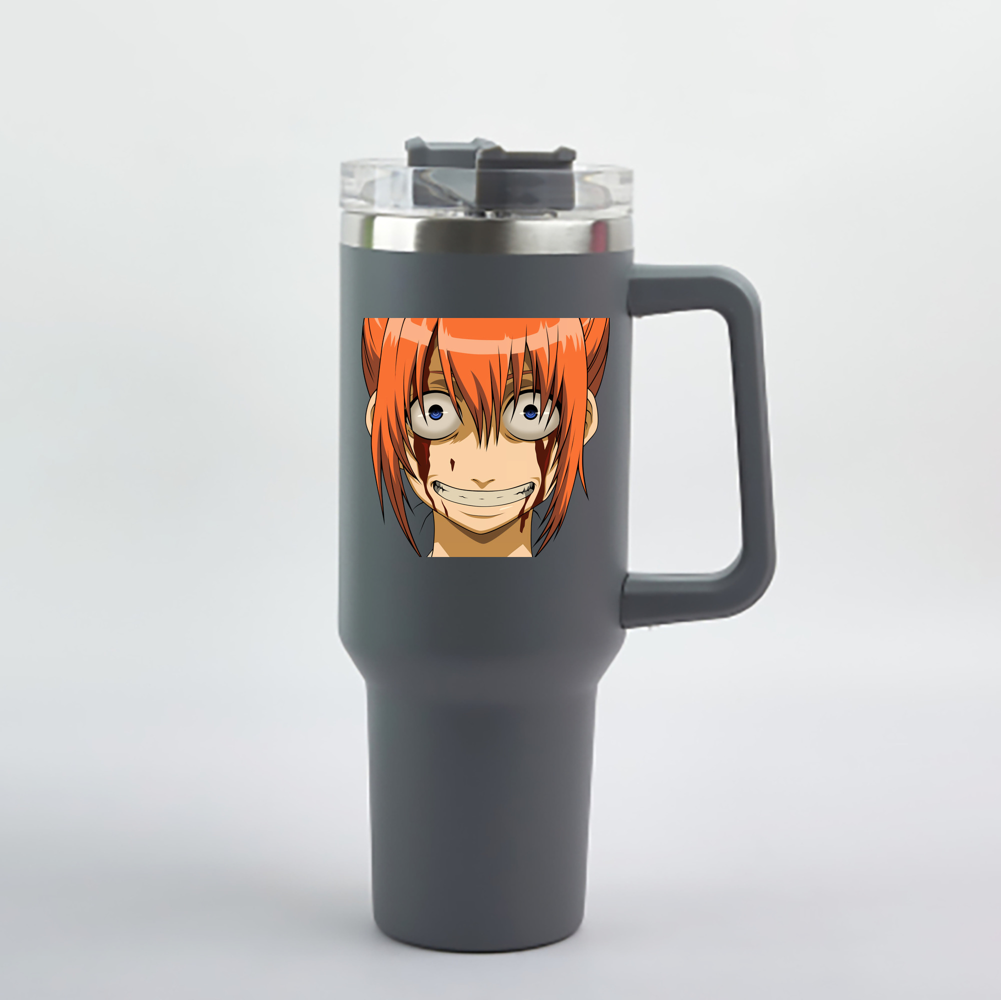 （画像用） ぎんたま 坂田銀時（さかたぎんとき） 神楽 志村新八（しむら しんぱち） GINTAMA Sakata Gintoki Kagura Shimura Shinpachi 1200mL車用タンブラー - クリスタルステッカー（プラスチックストロー付き）