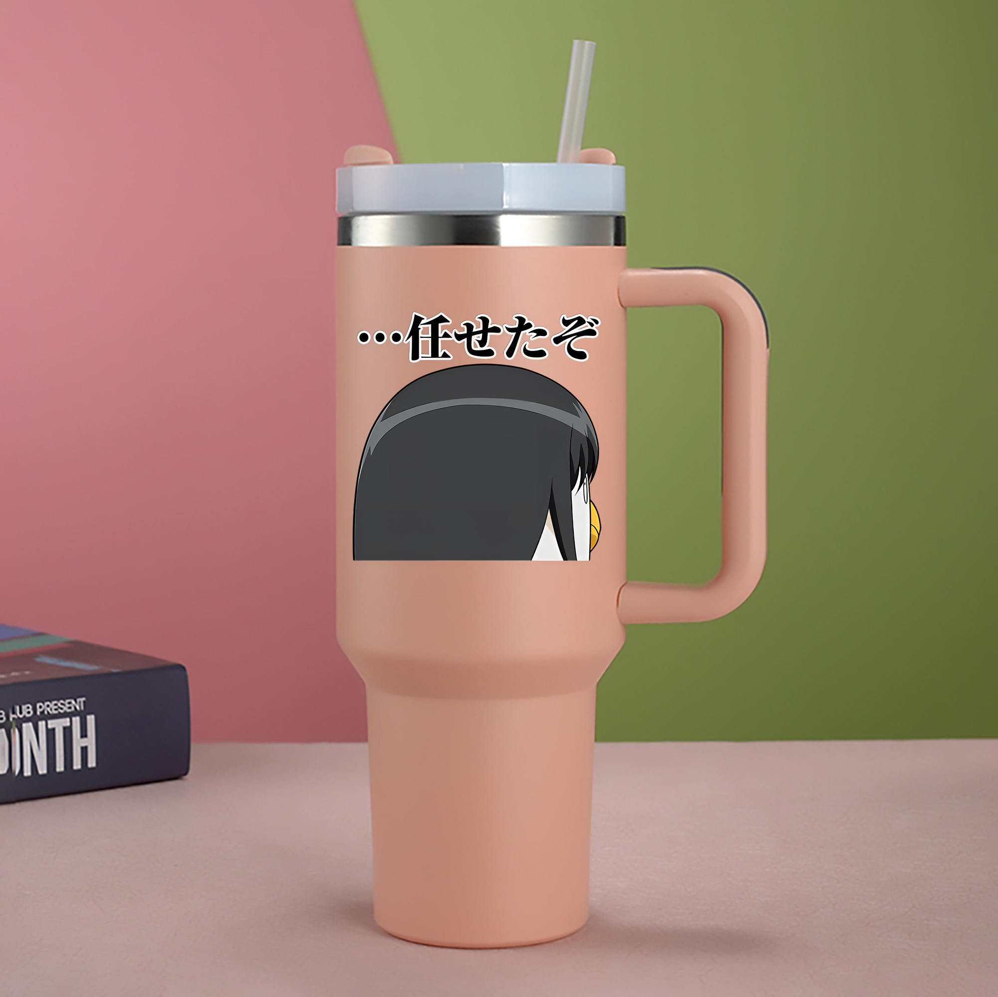 （画像用） ぎんたま 坂田銀時（さかたぎんとき） 神楽 志村新八（しむら しんぱち） GINTAMA Sakata Gintoki Kagura Shimura Shinpachi 1200mL車用タンブラー - クリスタルステッカー（プラスチックストロー付き）