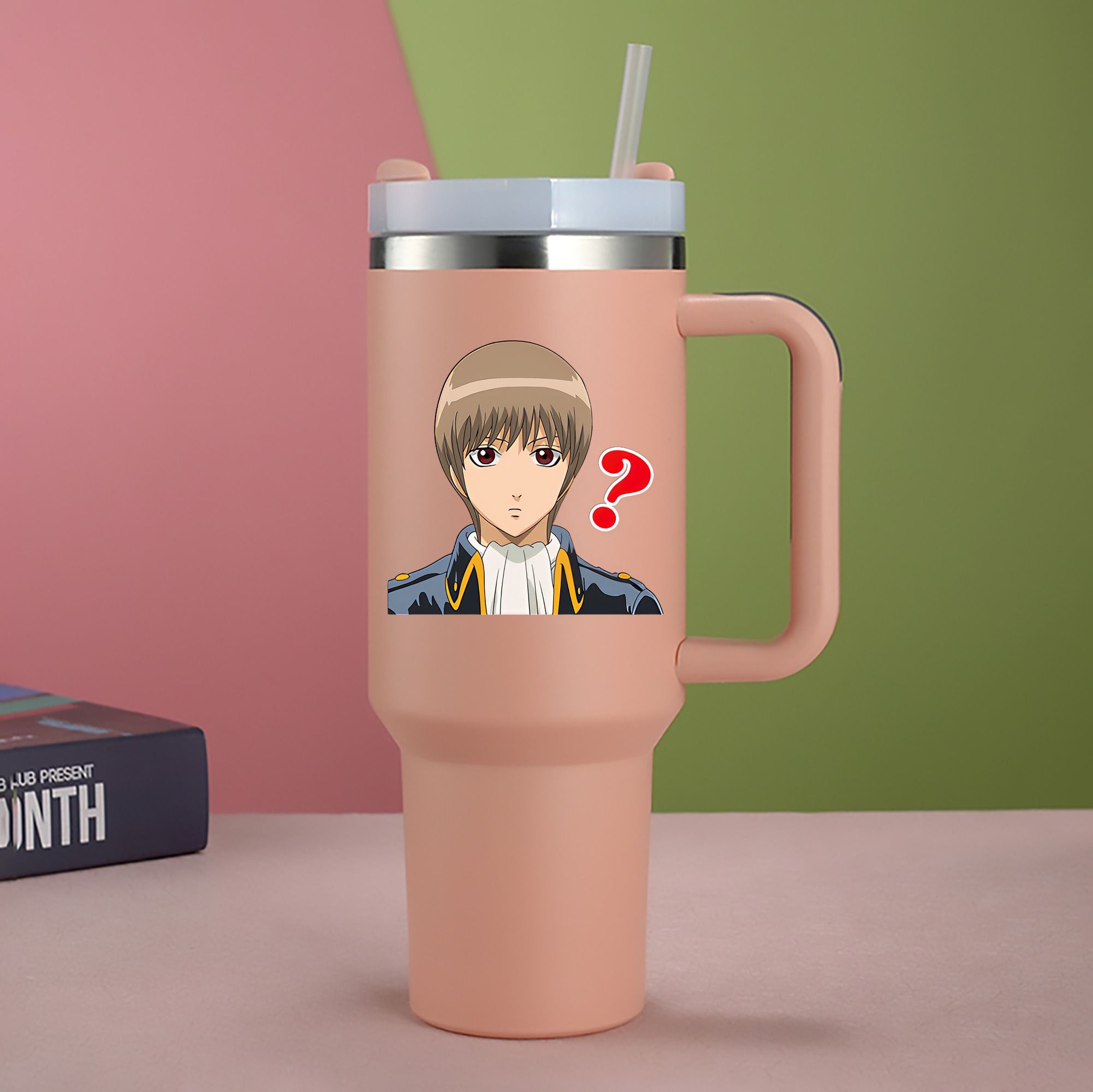 （画像用） ぎんたま 坂田銀時（さかたぎんとき） 神楽 志村新八（しむら しんぱち） GINTAMA Sakata Gintoki Kagura Shimura Shinpachi 1200mL車用タンブラー - クリスタルステッカー（プラスチックストロー付き）