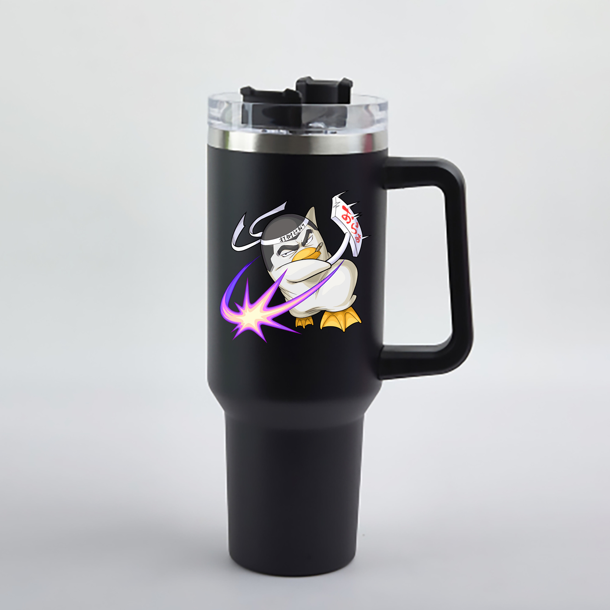 （画像用） ぎんたま 坂田銀時（さかたぎんとき） 神楽 志村新八（しむら しんぱち） GINTAMA Sakata Gintoki Kagura Shimura Shinpachi 1200mL車用タンブラー - クリスタルステッカー（プラスチックストロー付き）