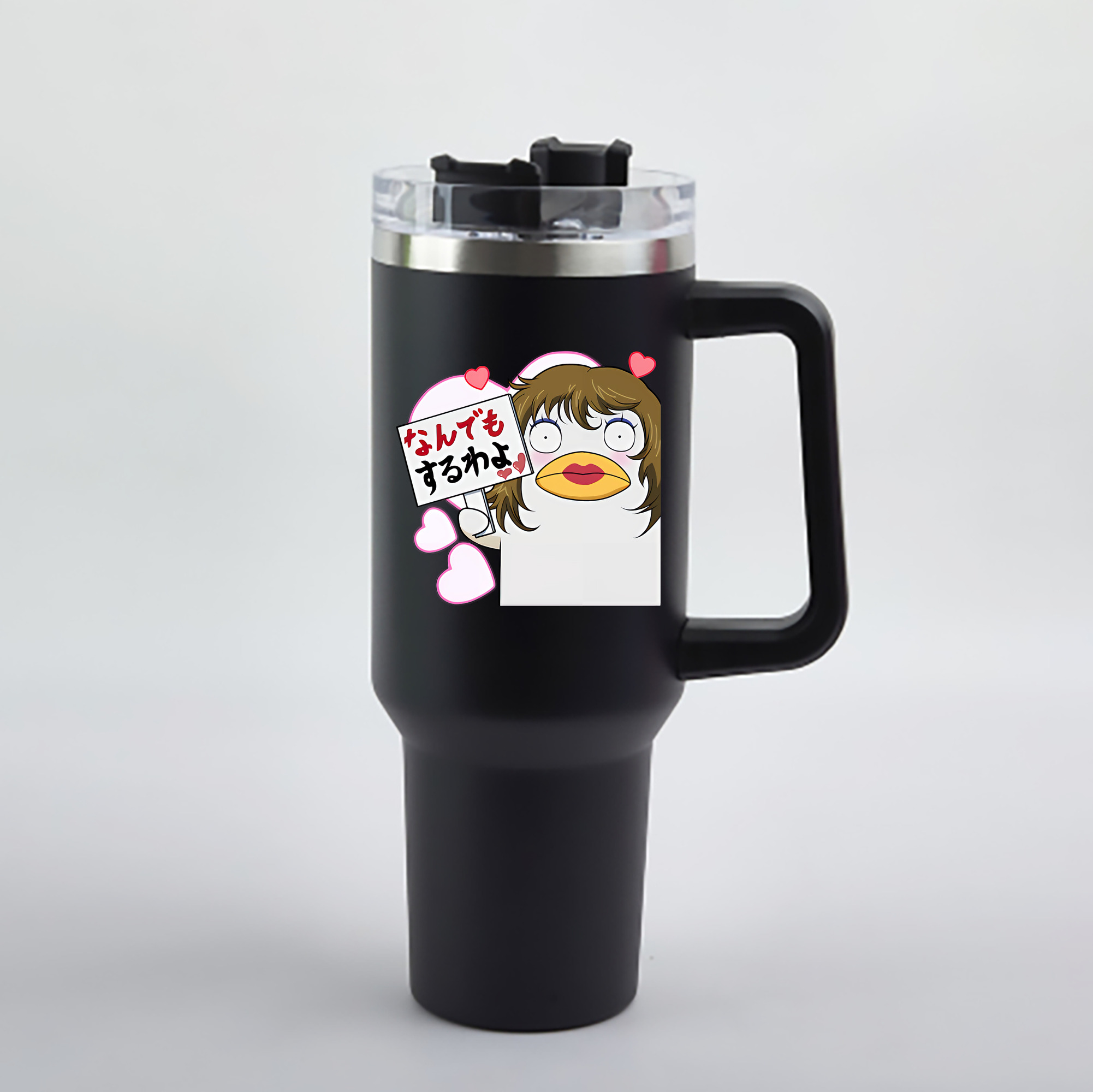 （画像用） ぎんたま 坂田銀時（さかたぎんとき） 神楽 志村新八（しむら しんぱち） GINTAMA Sakata Gintoki Kagura Shimura Shinpachi 1200mL車用タンブラー - クリスタルステッカー（プラスチックストロー付き）