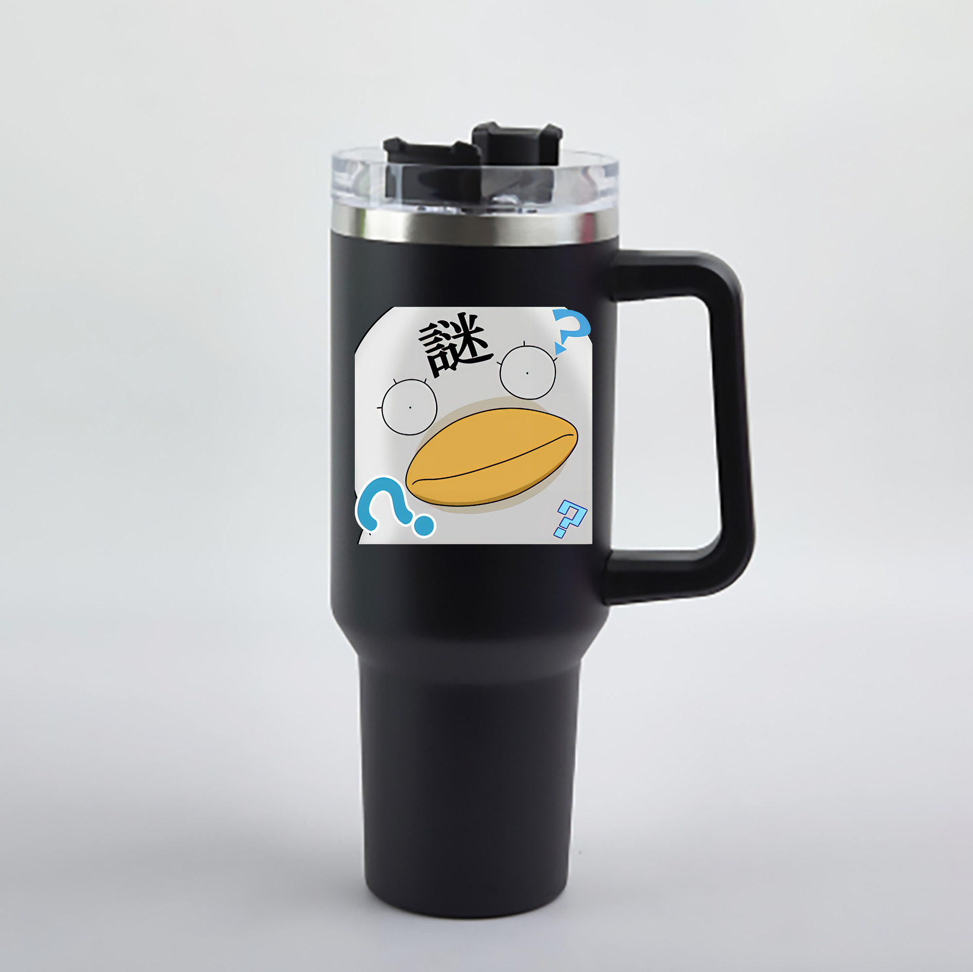 （画像用） ぎんたま 坂田銀時（さかたぎんとき） 神楽 志村新八（しむら しんぱち） GINTAMA Sakata Gintoki Kagura Shimura Shinpachi 1200mL車用タンブラー - クリスタルステッカー（プラスチックストロー付き）