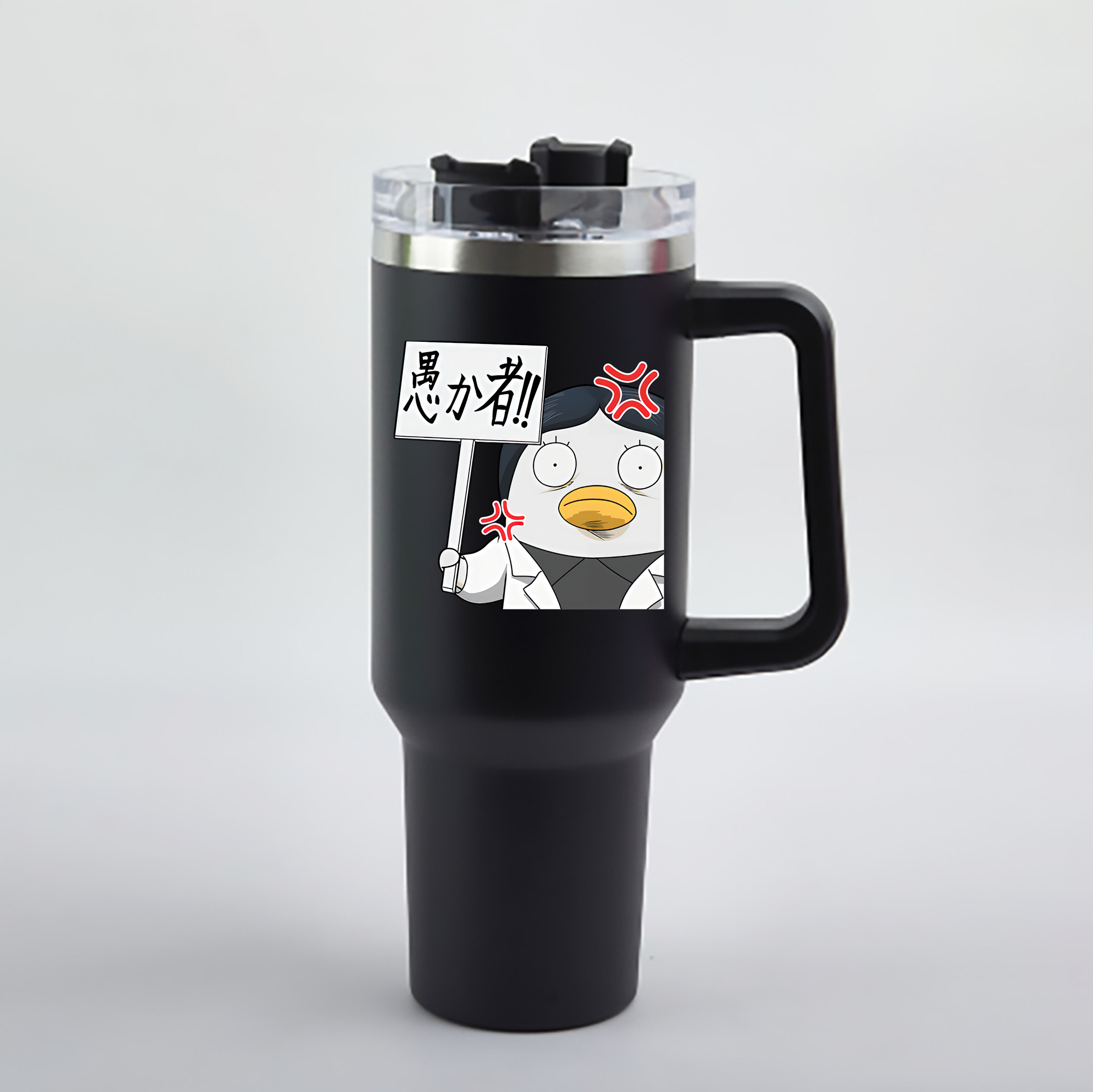 （画像用） ぎんたま 坂田銀時（さかたぎんとき） 神楽 志村新八（しむら しんぱち） GINTAMA Sakata Gintoki Kagura Shimura Shinpachi 1200mL車用タンブラー - クリスタルステッカー（プラスチックストロー付き）
