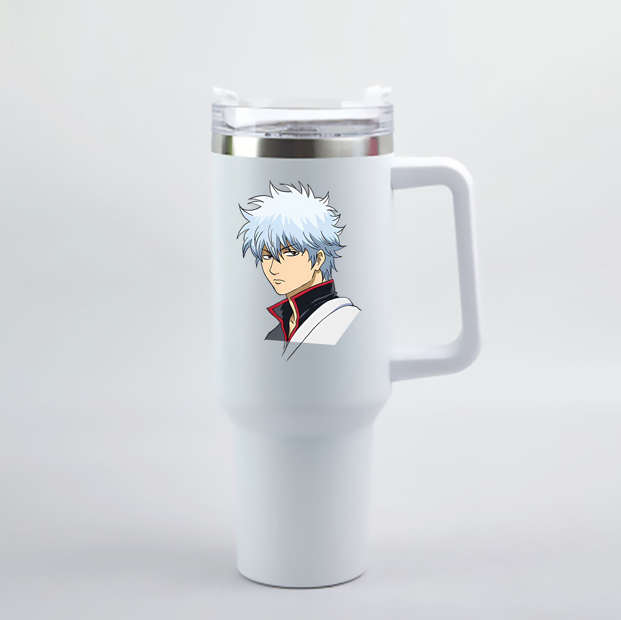 （画像用） ぎんたま 坂田銀時（さかたぎんとき） 神楽 志村新八（しむら しんぱち） GINTAMA Sakata Gintoki Kagura Shimura Shinpachi 1200mL車用タンブラー - クリスタルステッカー（プラスチックストロー付き）