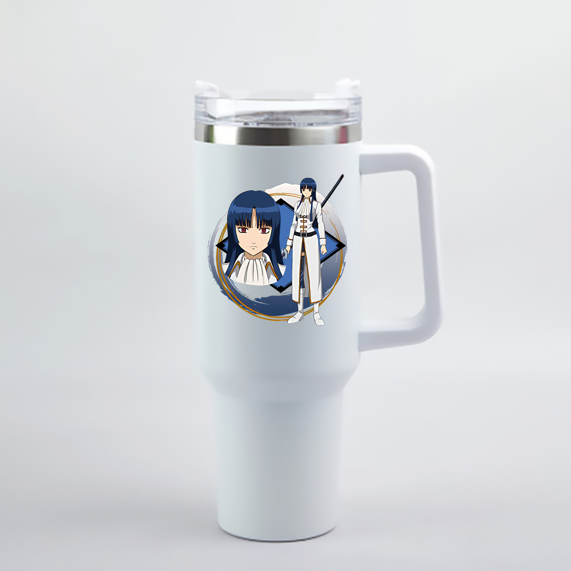 （画像用） ぎんたま 坂田銀時（さかたぎんとき） 神楽 志村新八（しむら しんぱち） GINTAMA Sakata Gintoki Kagura Shimura Shinpachi 1200mL車用タンブラー - クリスタルステッカー（プラスチックストロー付き）