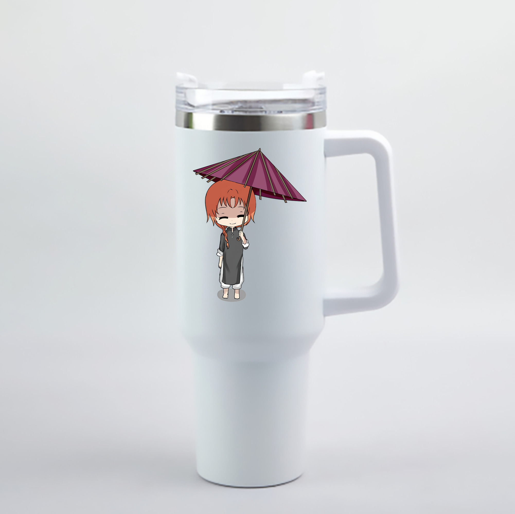 （画像用） ぎんたま 坂田銀時（さかたぎんとき） 神楽 志村新八（しむら しんぱち） GINTAMA Sakata Gintoki Kagura Shimura Shinpachi 1200mL車用タンブラー - クリスタルステッカー（プラスチックストロー付き）
