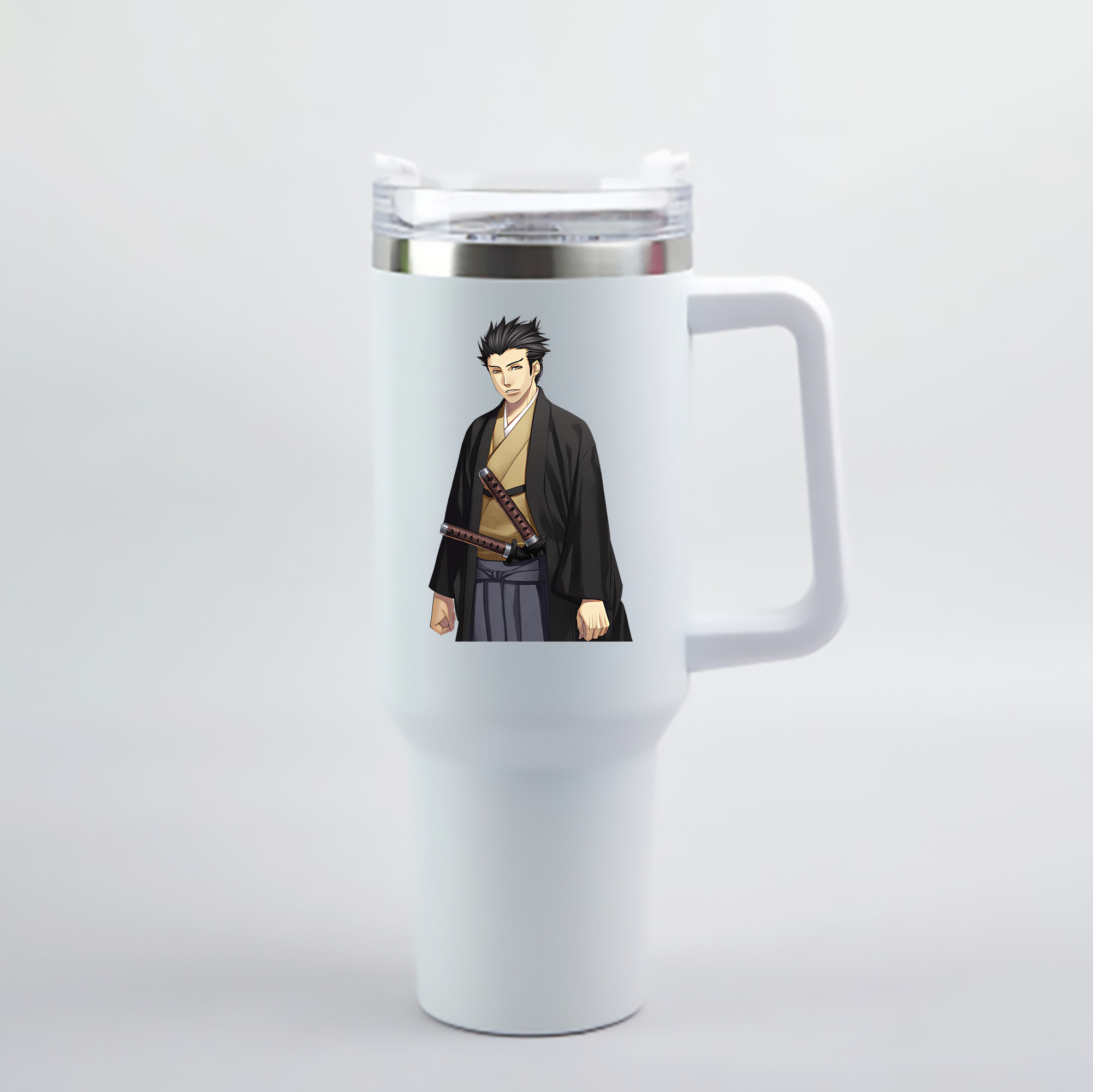 （画像用） ぎんたま 坂田銀時（さかたぎんとき） 神楽 志村新八（しむら しんぱち） GINTAMA Sakata Gintoki Kagura Shimura Shinpachi 1200mL車用タンブラー - クリスタルステッカー（プラスチックストロー付き）