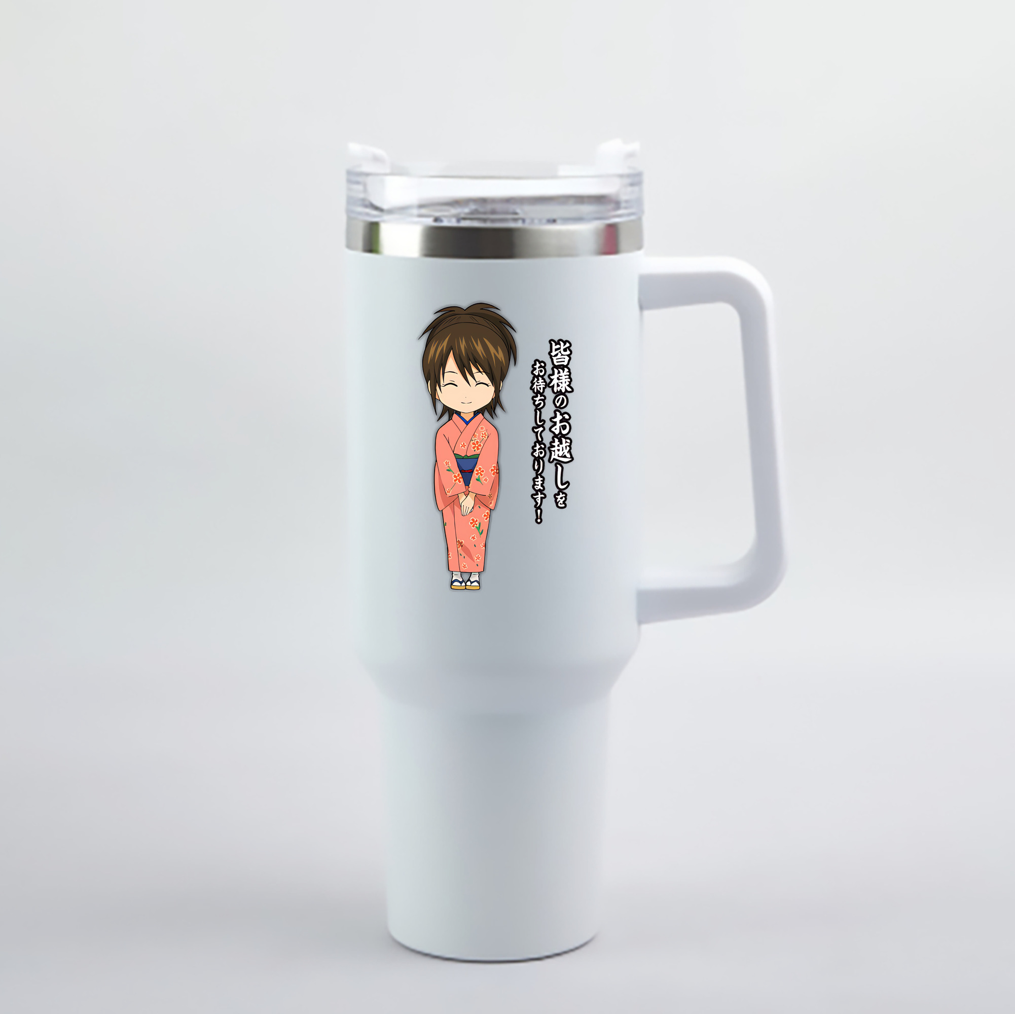 （画像用） ぎんたま 坂田銀時（さかたぎんとき） 神楽 志村新八（しむら しんぱち） GINTAMA Sakata Gintoki Kagura Shimura Shinpachi 1200mL車用タンブラー - クリスタルステッカー（プラスチックストロー付き）
