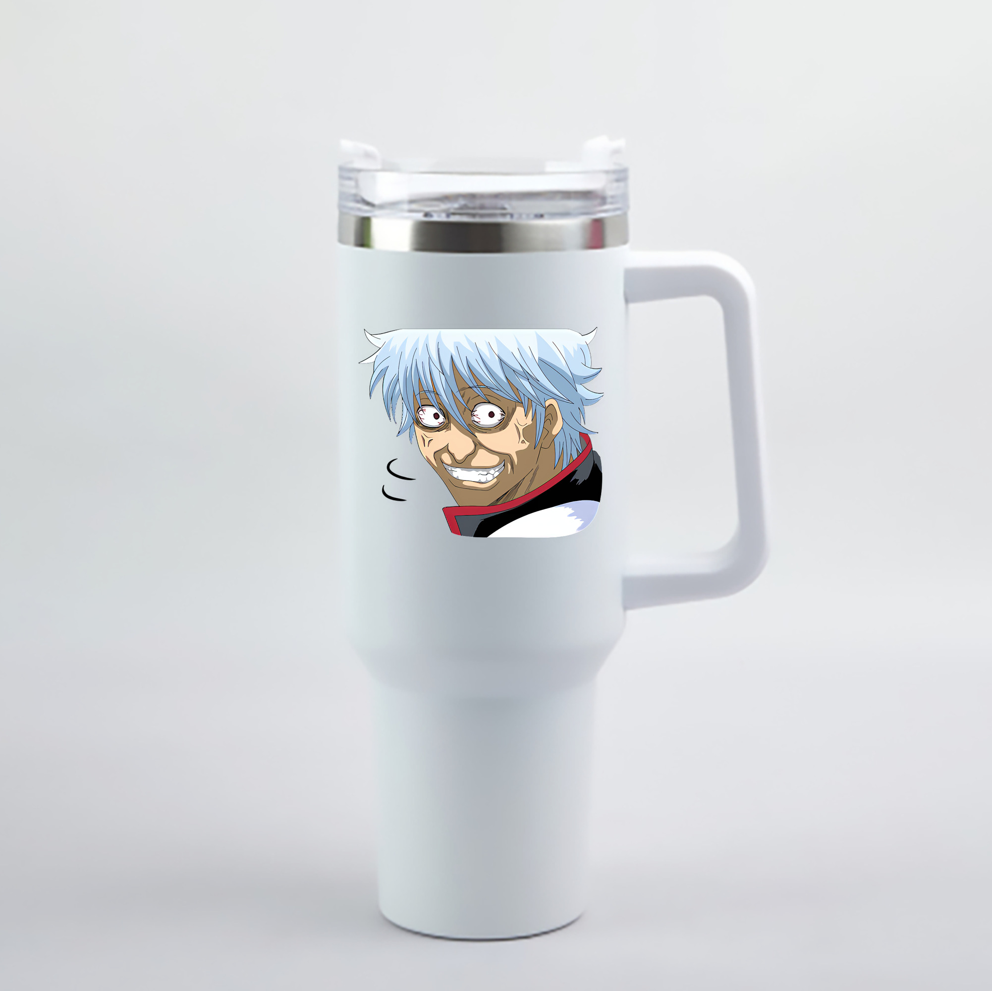 （画像用） ぎんたま 坂田銀時（さかたぎんとき） 神楽 志村新八（しむら しんぱち） GINTAMA Sakata Gintoki Kagura Shimura Shinpachi 1200mL車用タンブラー - クリスタルステッカー（プラスチックストロー付き）