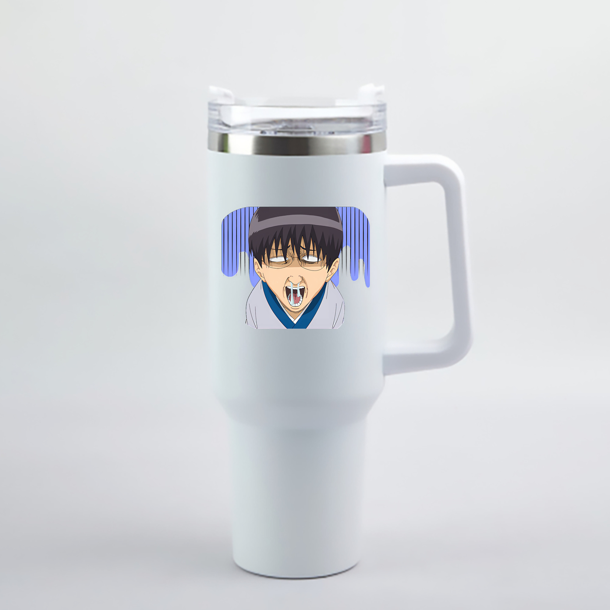（画像用） ぎんたま 坂田銀時（さかたぎんとき） 神楽 志村新八（しむら しんぱち） GINTAMA Sakata Gintoki Kagura Shimura Shinpachi 1200mL車用タンブラー - クリスタルステッカー（プラスチックストロー付き）