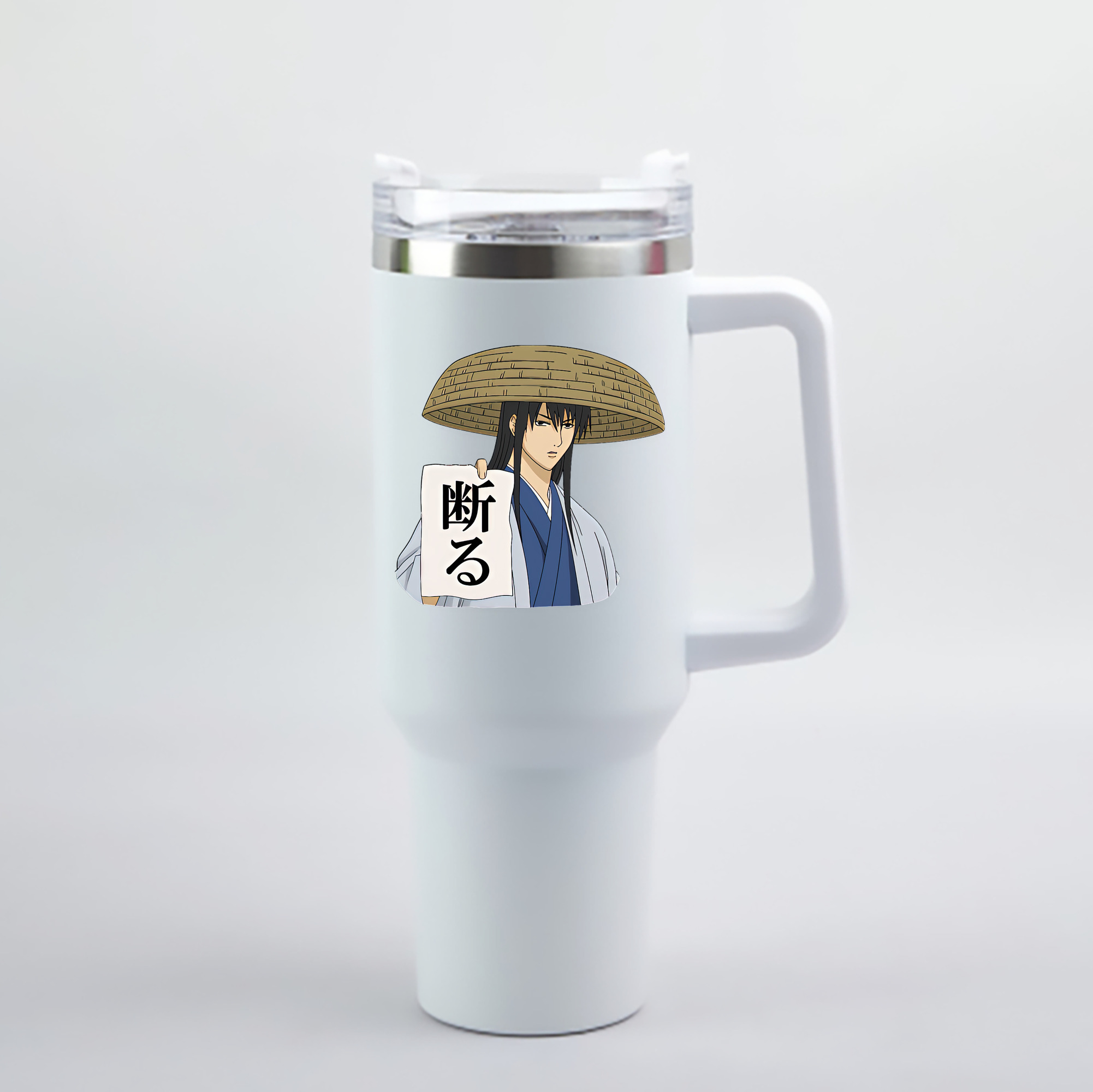（画像用） ぎんたま 坂田銀時（さかたぎんとき） 神楽 志村新八（しむら しんぱち） GINTAMA Sakata Gintoki Kagura Shimura Shinpachi 1200mL車用タンブラー - クリスタルステッカー（プラスチックストロー付き）