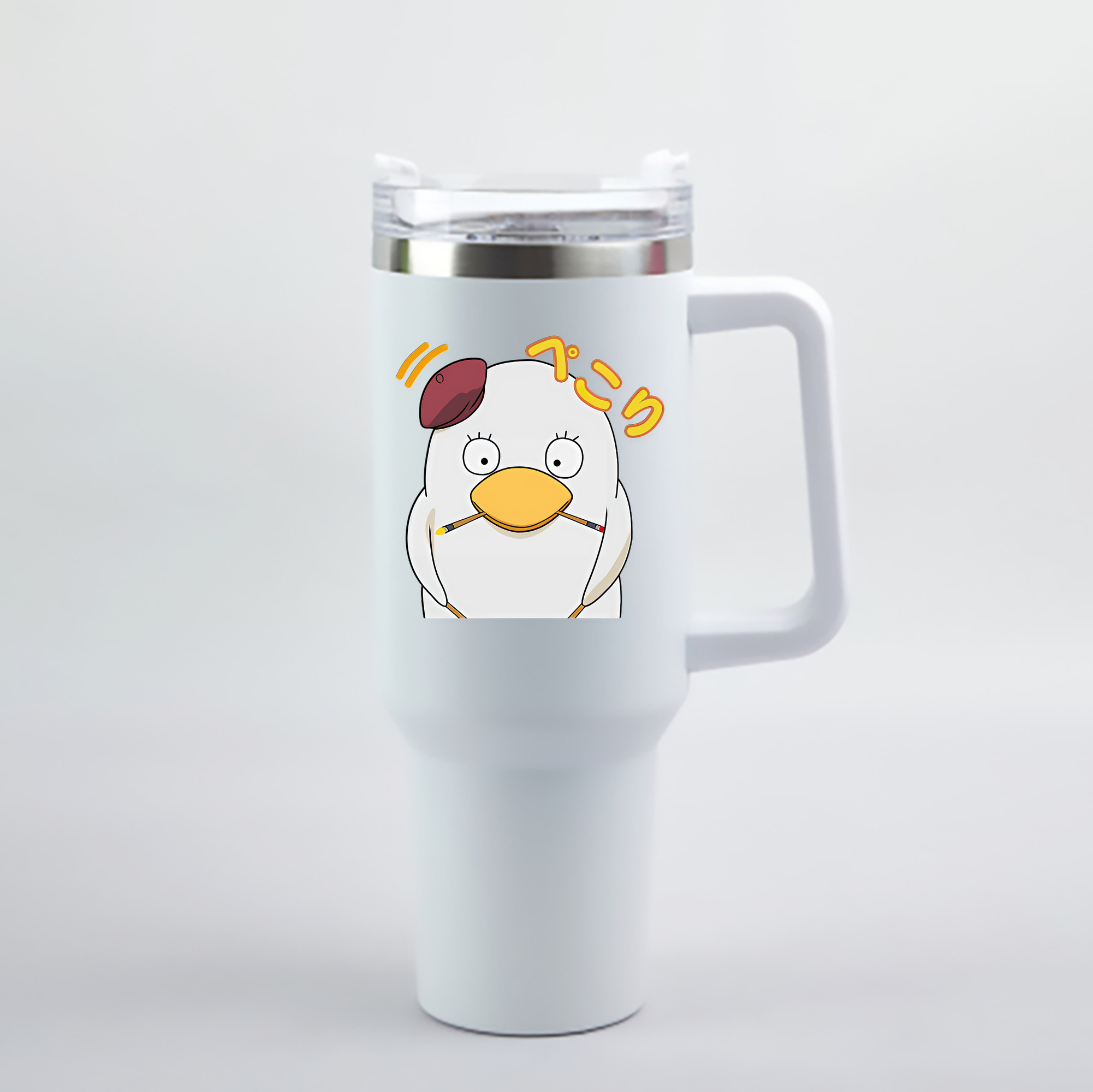 （画像用） ぎんたま 坂田銀時（さかたぎんとき） 神楽 志村新八（しむら しんぱち） GINTAMA Sakata Gintoki Kagura Shimura Shinpachi 1200mL車用タンブラー - クリスタルステッカー（プラスチックストロー付き）