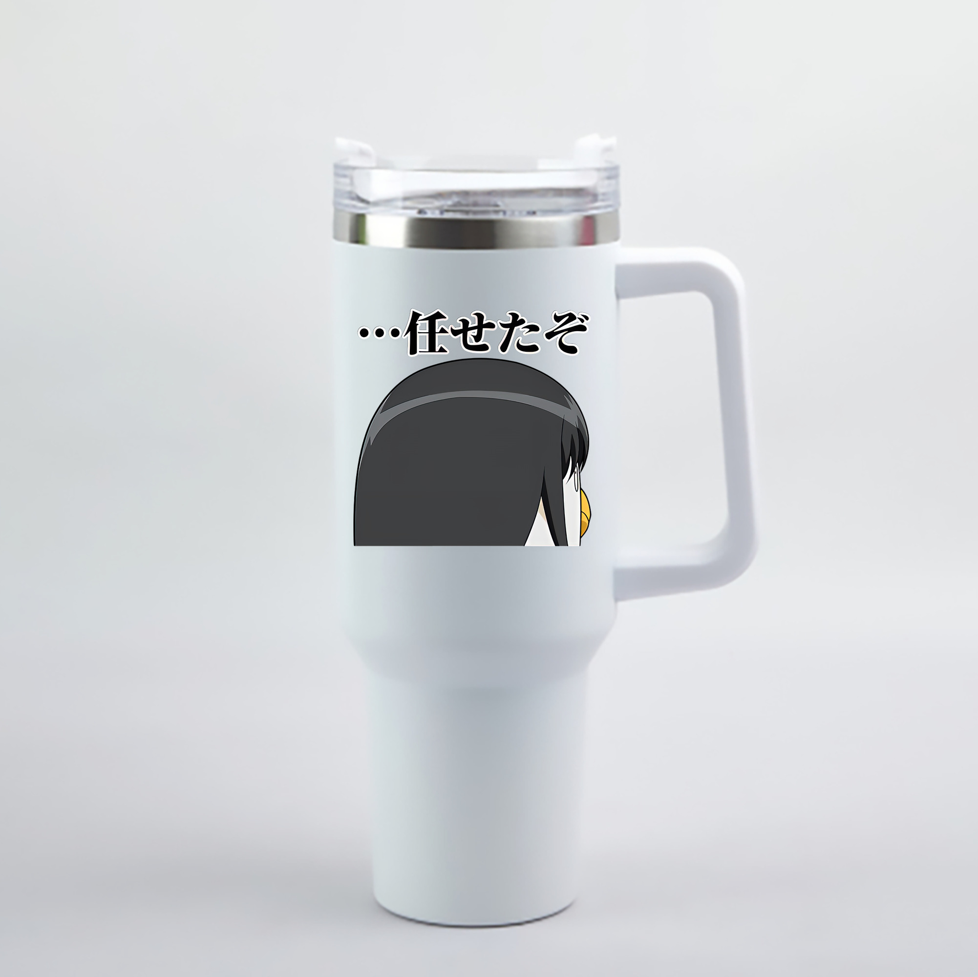 （画像用） ぎんたま 坂田銀時（さかたぎんとき） 神楽 志村新八（しむら しんぱち） GINTAMA Sakata Gintoki Kagura Shimura Shinpachi 1200mL車用タンブラー - クリスタルステッカー（プラスチックストロー付き）