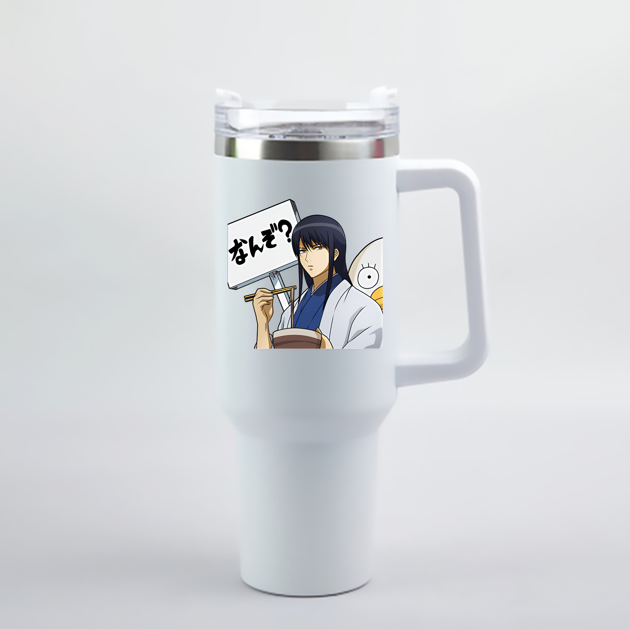 （画像用） ぎんたま 坂田銀時（さかたぎんとき） 神楽 志村新八（しむら しんぱち） GINTAMA Sakata Gintoki Kagura Shimura Shinpachi 1200mL車用タンブラー - クリスタルステッカー（プラスチックストロー付き）