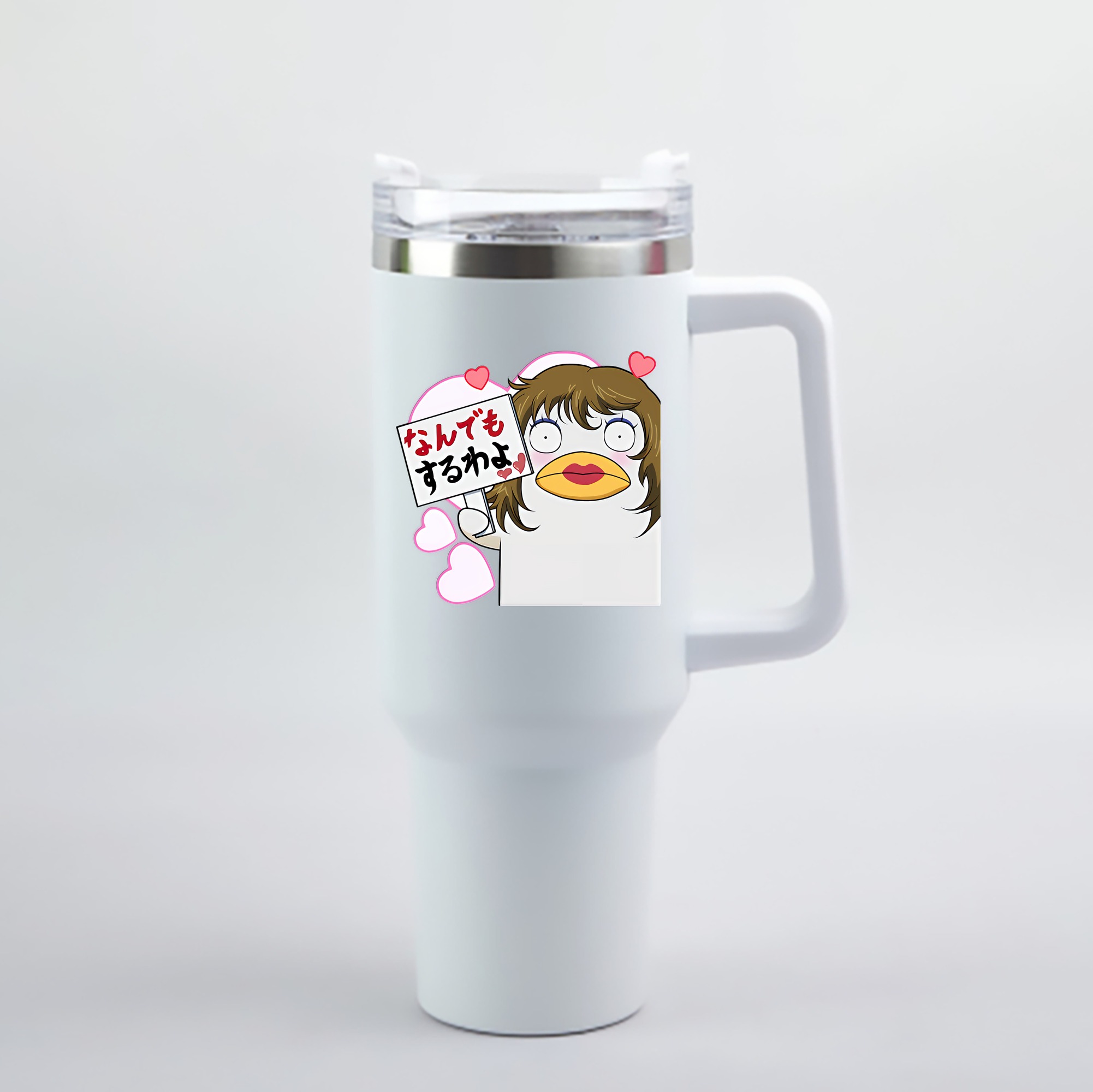 （画像用） ぎんたま 坂田銀時（さかたぎんとき） 神楽 志村新八（しむら しんぱち） GINTAMA Sakata Gintoki Kagura Shimura Shinpachi 1200mL車用タンブラー - クリスタルステッカー（プラスチックストロー付き）