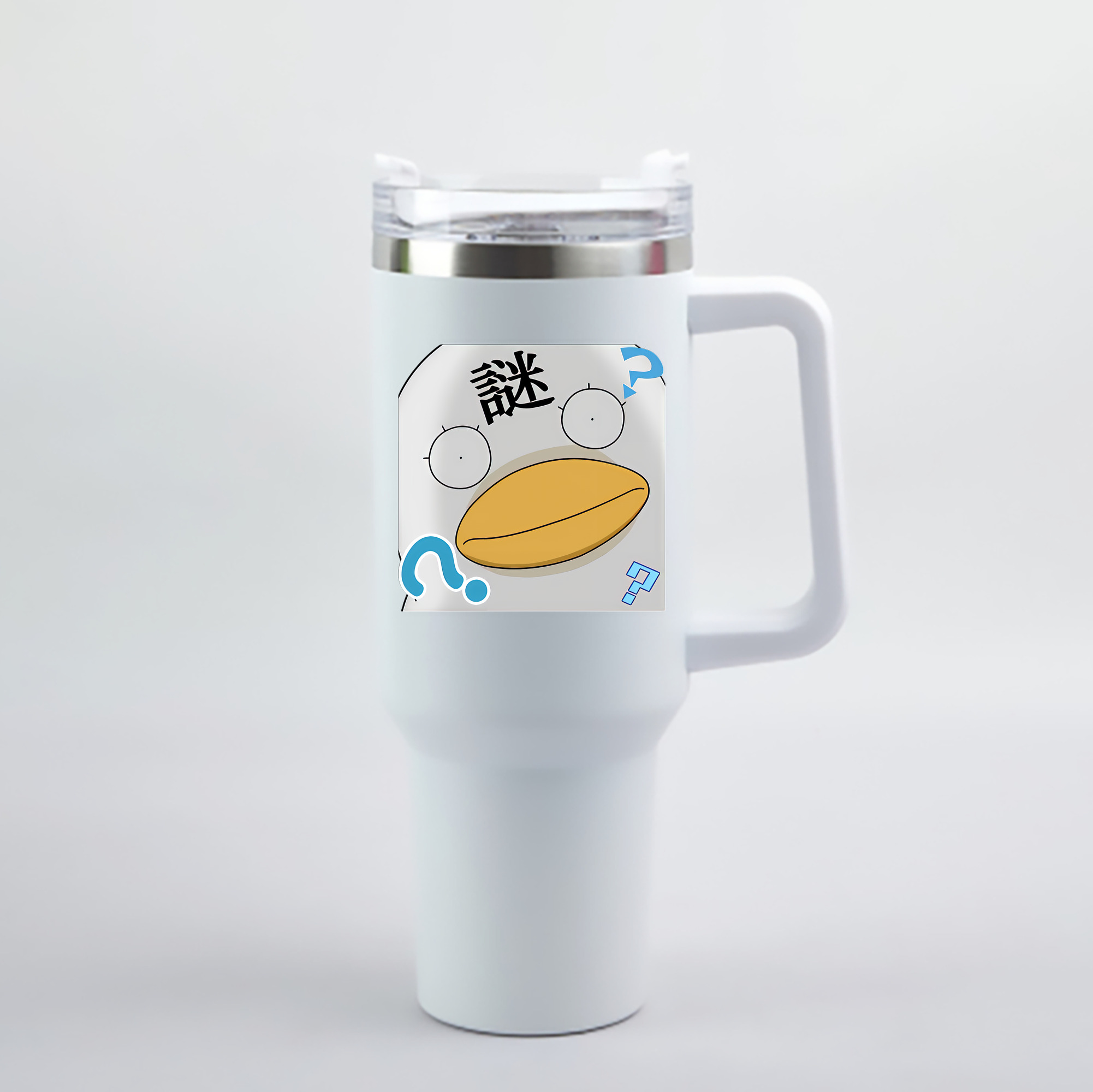 （画像用） ぎんたま 坂田銀時（さかたぎんとき） 神楽 志村新八（しむら しんぱち） GINTAMA Sakata Gintoki Kagura Shimura Shinpachi 1200mL車用タンブラー - クリスタルステッカー（プラスチックストロー付き）